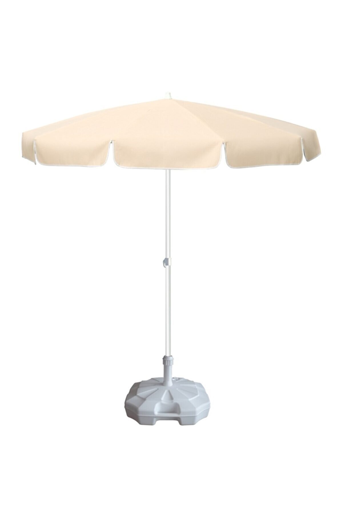 Eğilebilir 2 Metre Çapında Plaj Şemsiyesi + 20 Litre Bidonlu + Taşıma Çantası Hediyeli - Krem
