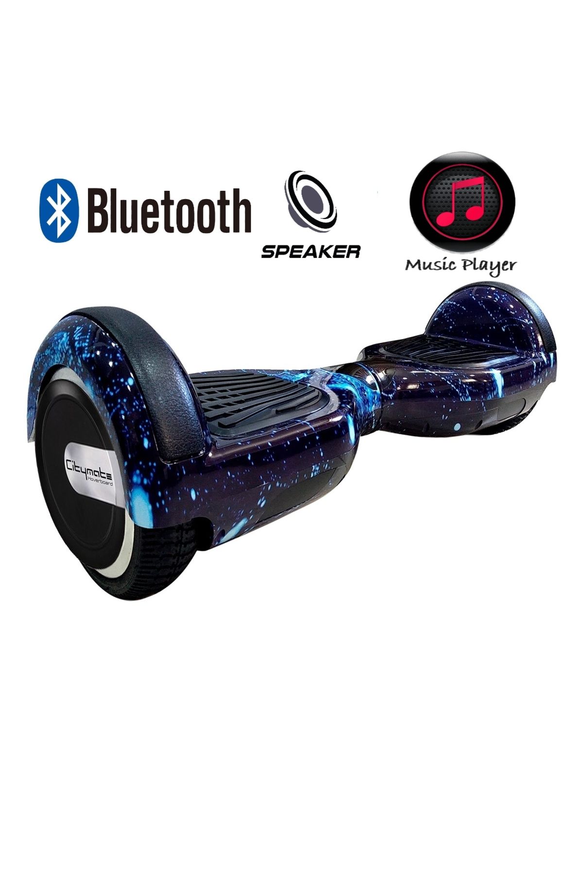 Elektrikli Kaykay Hoverboard Bluetooth Hoparlörlü 6.5 Inch Grafiti Desenli Otomatik Akıllı Denge