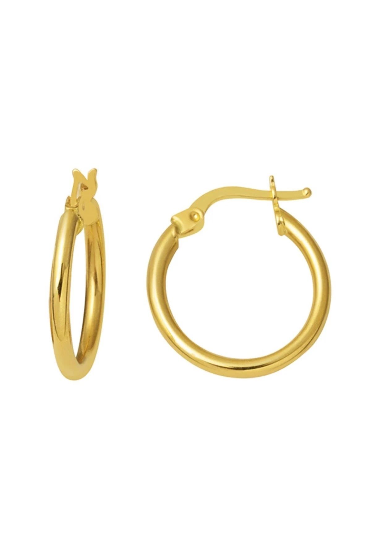 3 Cm 24k Gold Halka Kadın Küpe