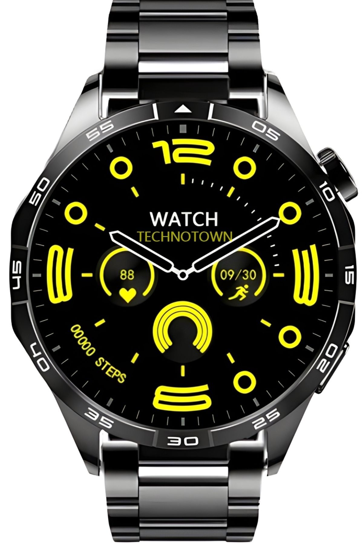 Watch4 Max Akıllı Saat Yuvarlak Kasa Siyah Mat 46mm Huawei/Xıaomi/Samsung/Iphone Uyumlu Akıllı Saat