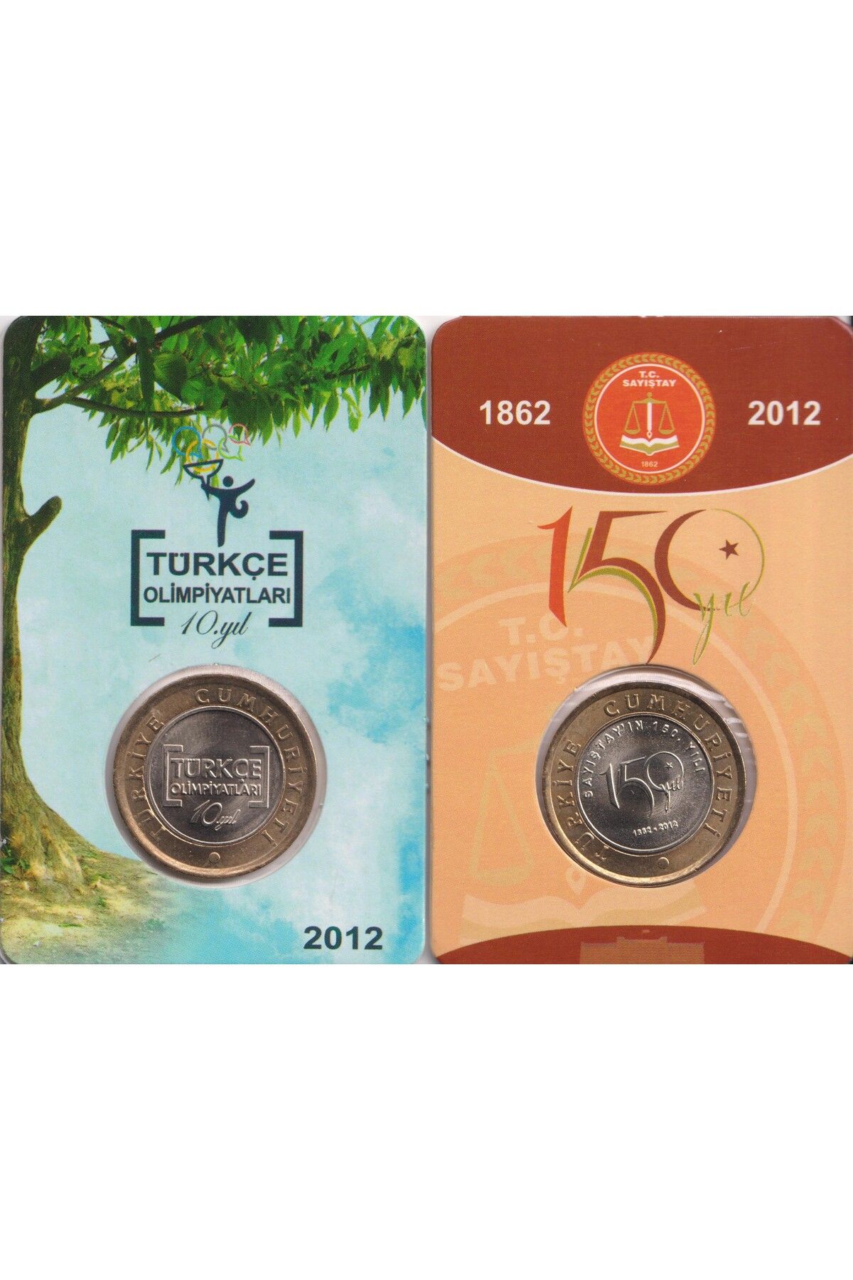 2012 Yılı Sayıştay'ın 150. Yılı VE 2012 Yılı Türkçe Olimpiyatları 1 Lira Hatıra Para Kitinde ÇİL