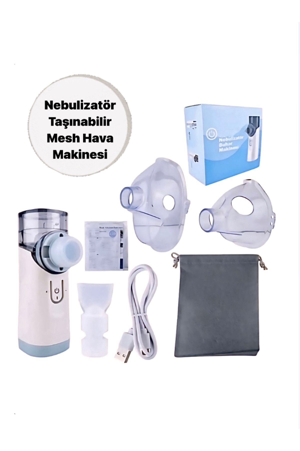Taşınabilir Mini Mesh Nebulizatör Buhar Makinesi/ Şarjlı Sessiz Hava Solunum Cihazı