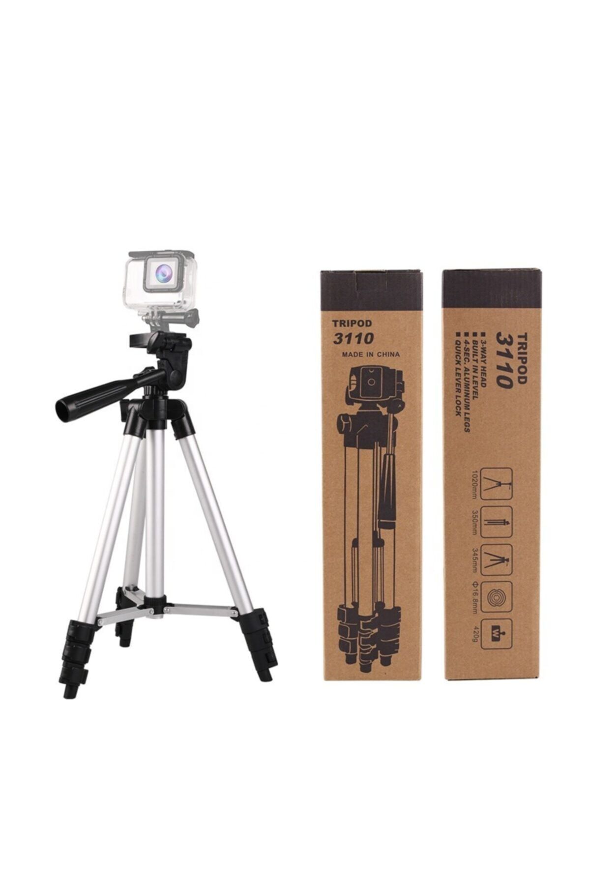 3110 Ayarlanabilir 1m 105cm Kademeli Telefon Kamera Tripod Ayak