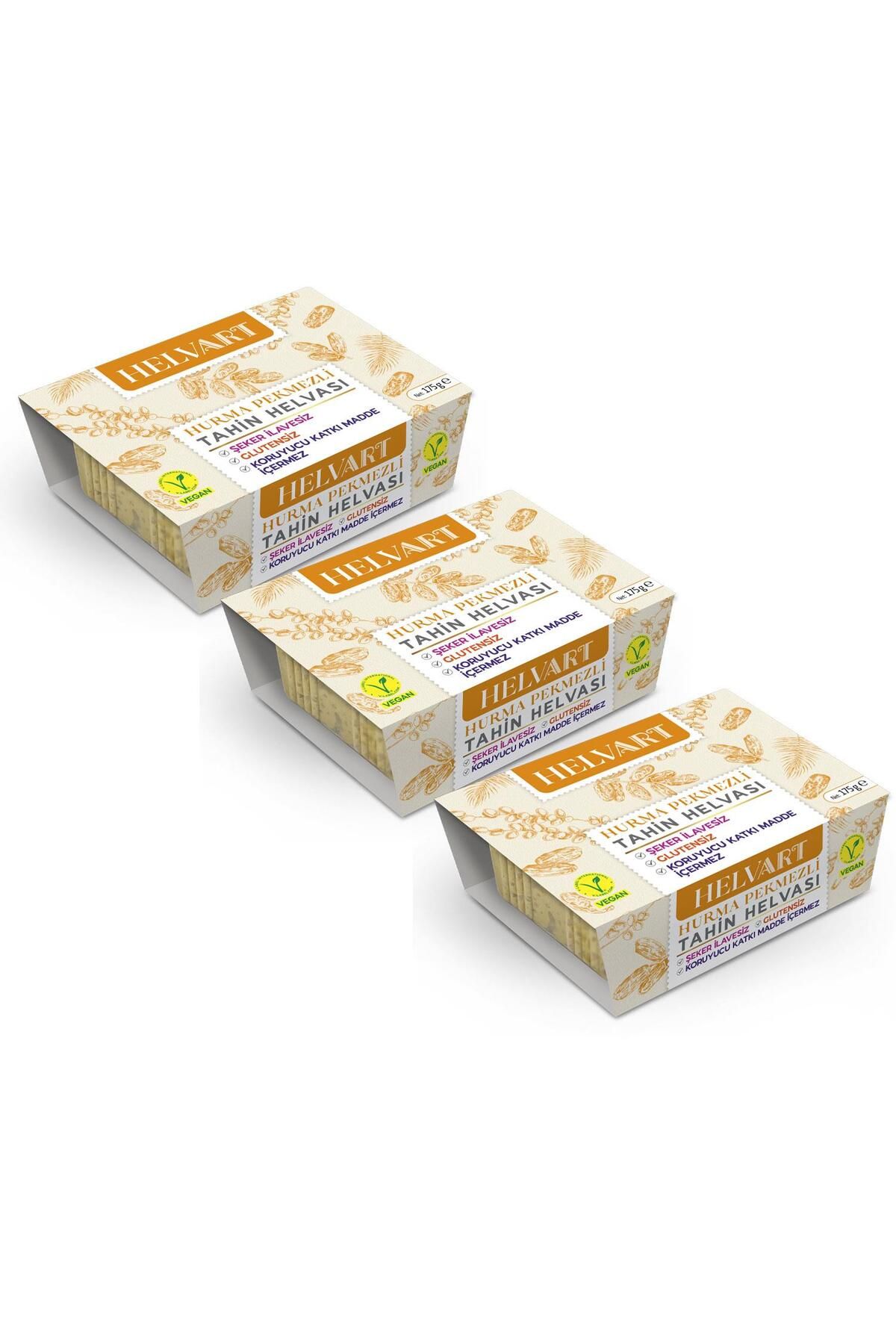 Helvart Şeker Ilavesiz Hurma Pekmezli Tahin Helvası 175 G X3 Adet
