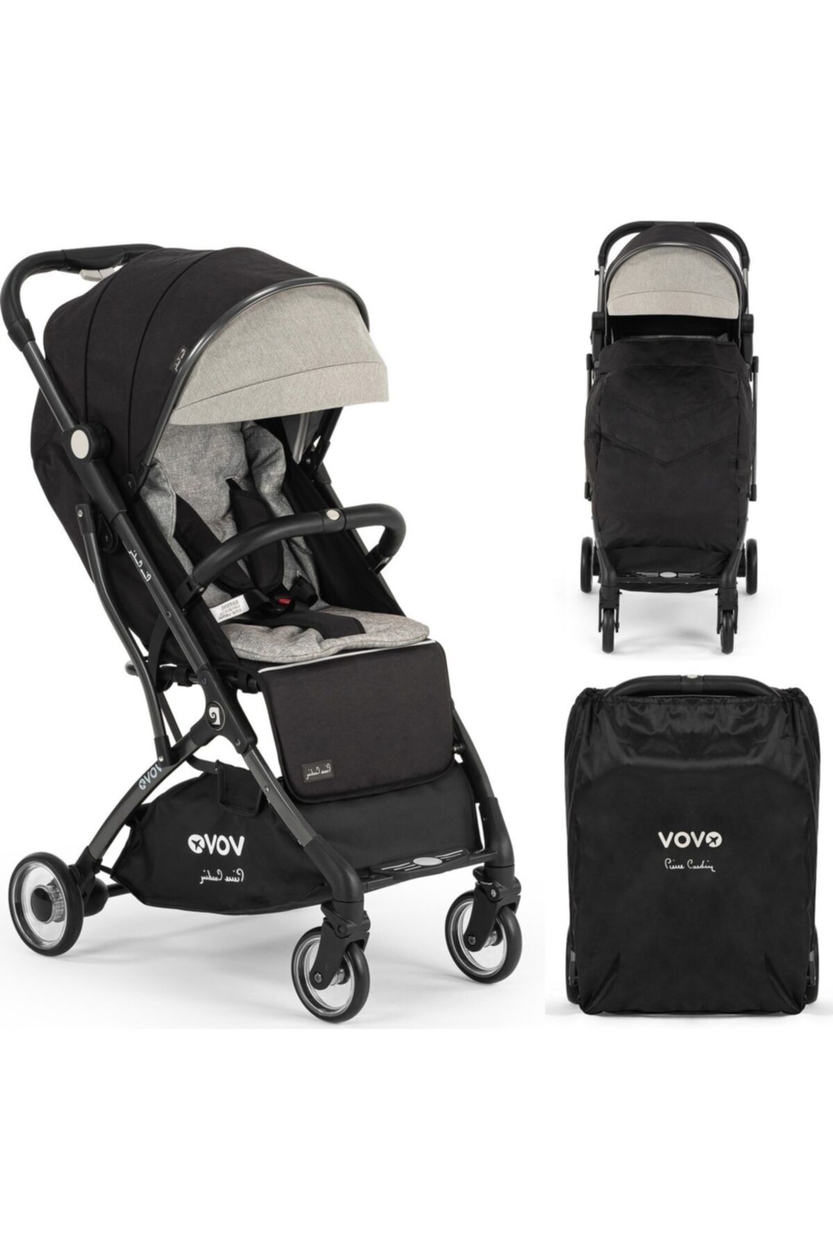 Vovo Kabin Boy Bebek Arabası Siyah