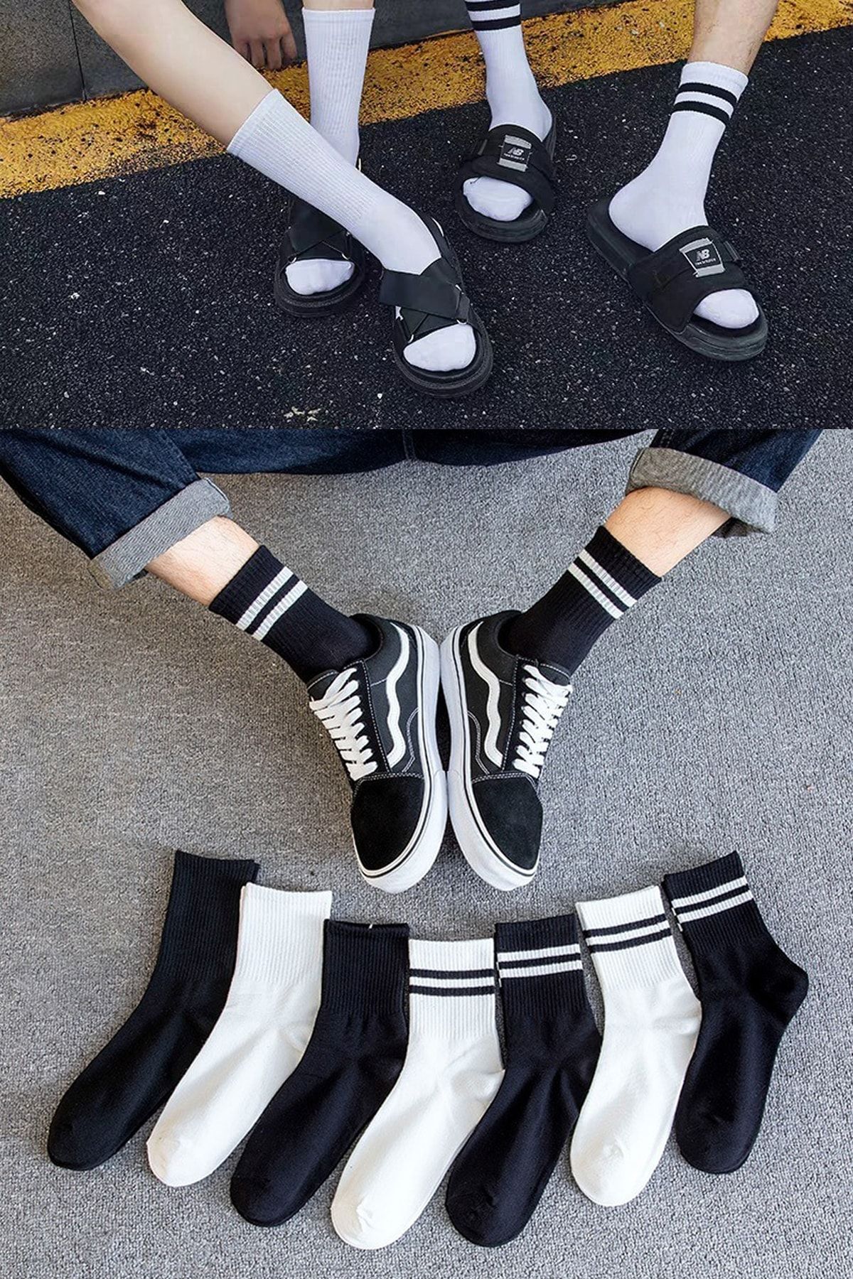 Unisex 7'li Düz-çizgili Tenis Model