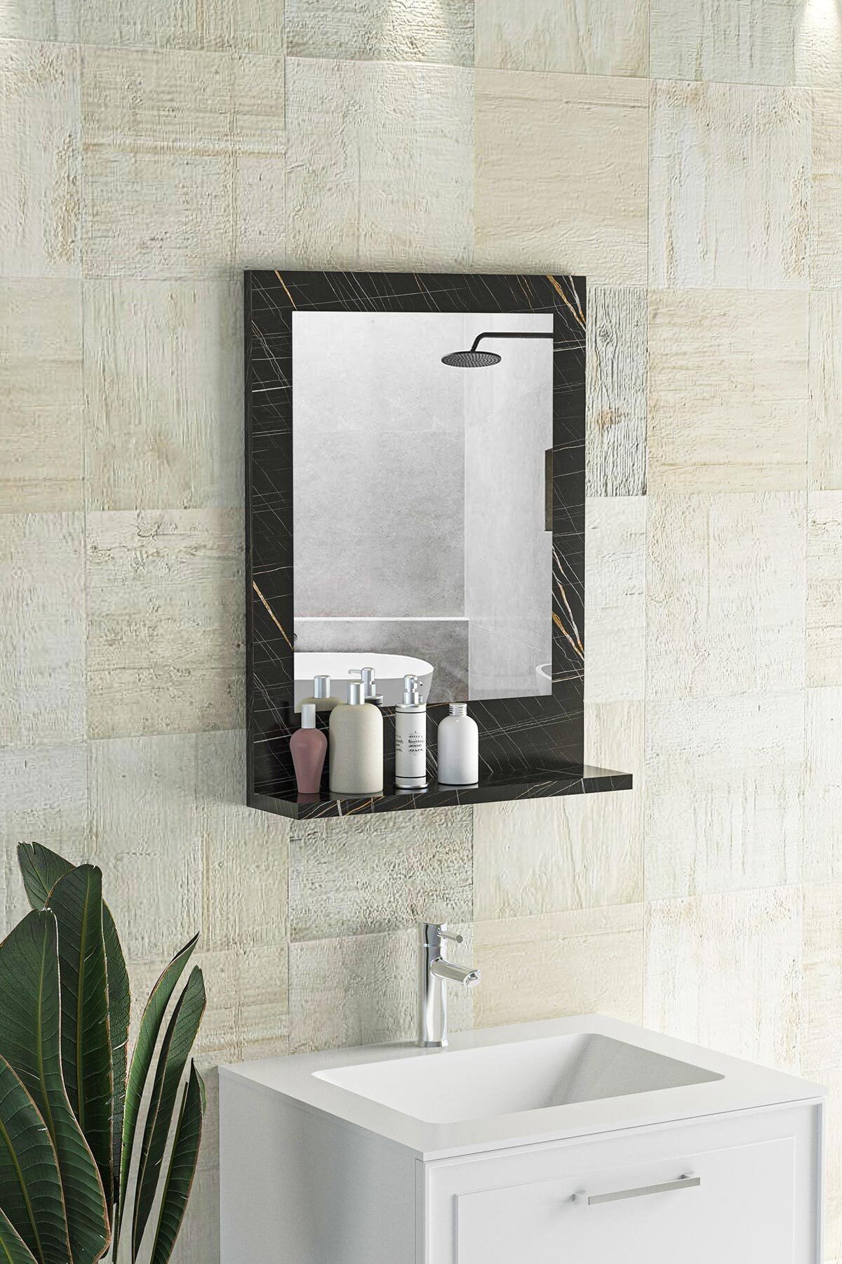 Verona 45x60cm Sonata Raflı Dresuar Hol Koridor Duvar Salon Banyo Wc Ofis Çocuk Yatak Odası Boy Ayna