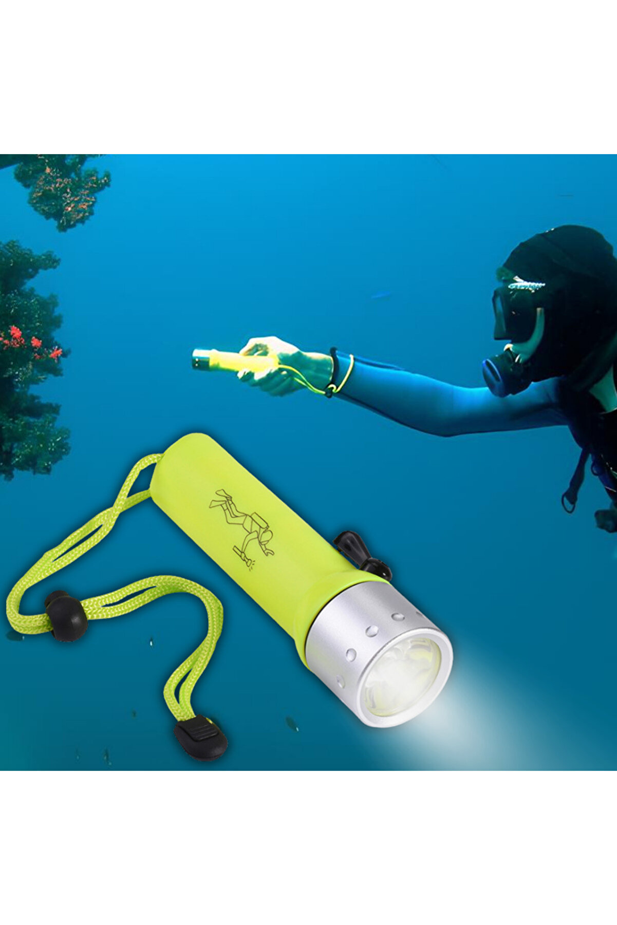 Dalgıç Profesyonel Sualtı Dalış El Feneri Su Geçirmez Ultra Parlak Led El Feneri
