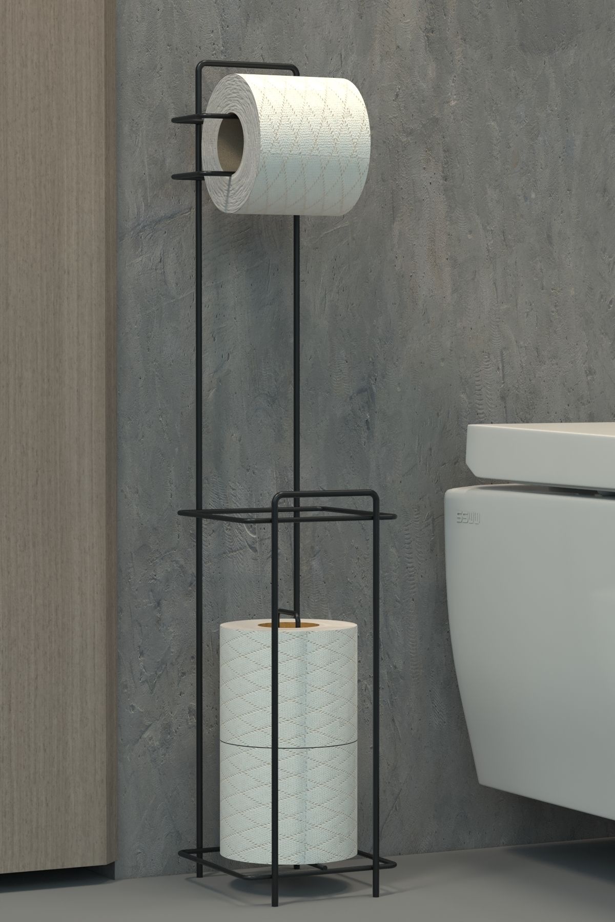 Tuvalet Kağıtlığı Wc Kağıtlık Yedekli Metal Tuvalet Kağıdı Standı Tutacağı Askısı