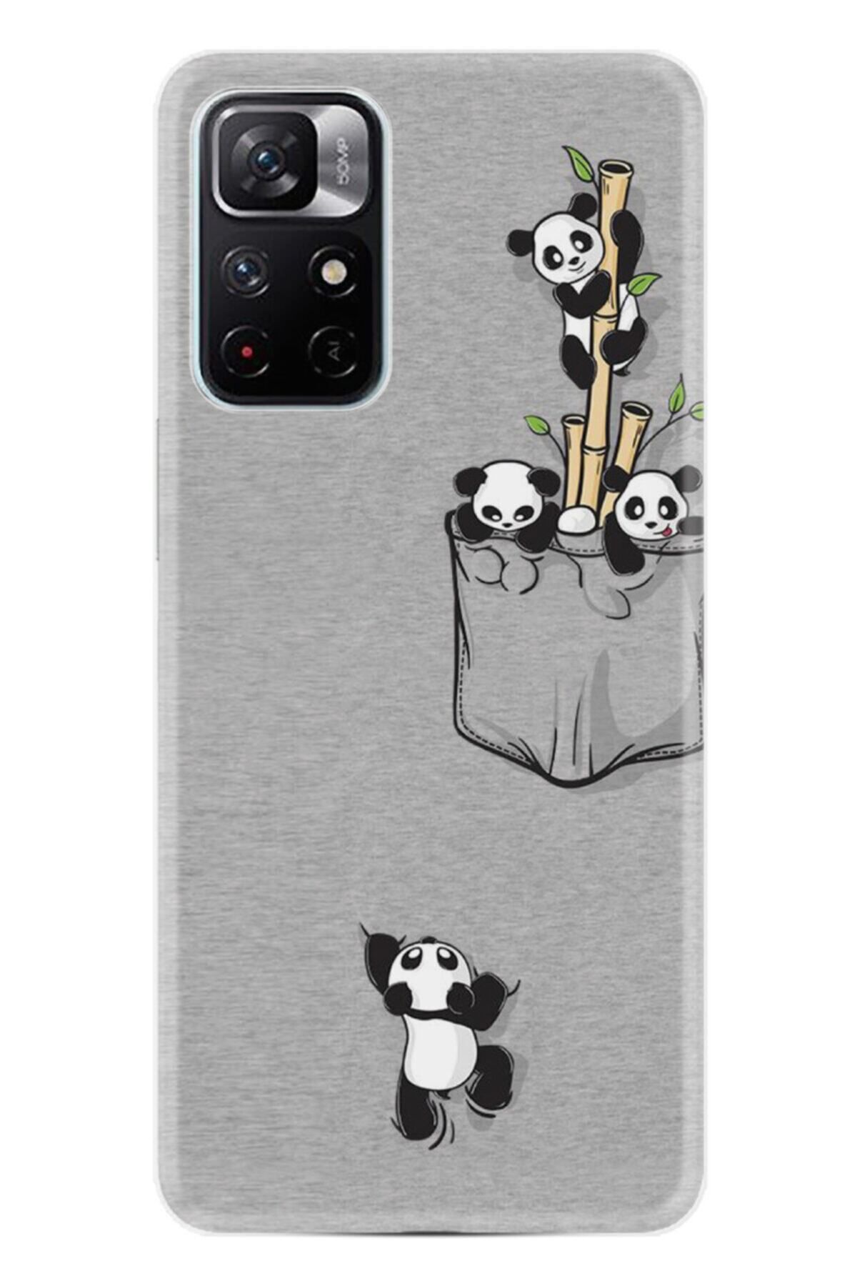 Xiaomi Redmi Note 11 Pro Kılıf Silikon Desen Özel Seri Pandalar 1798