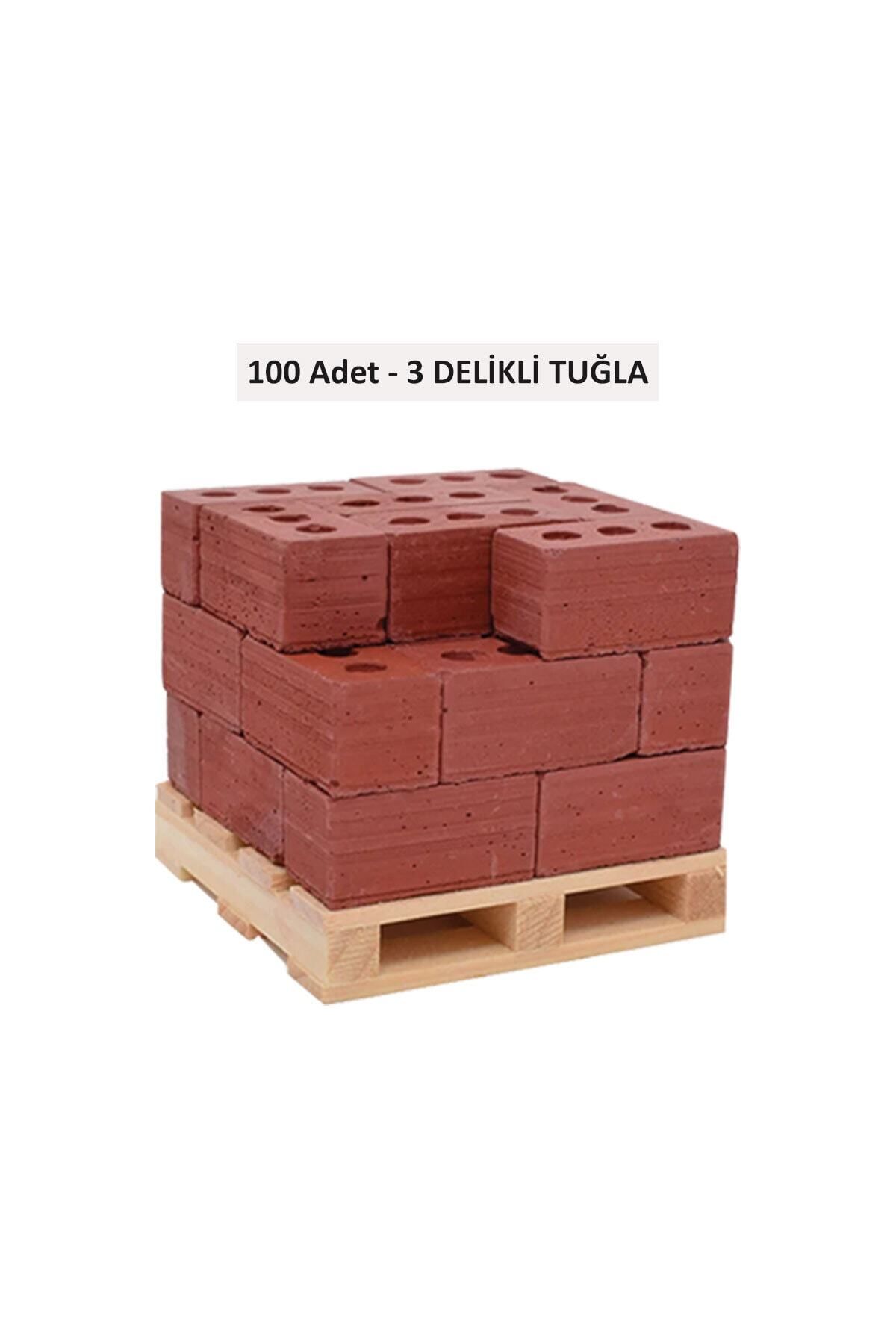 Minyatür Tuğla 100 Adet (3 Delikli 2.5cm Tuğla)