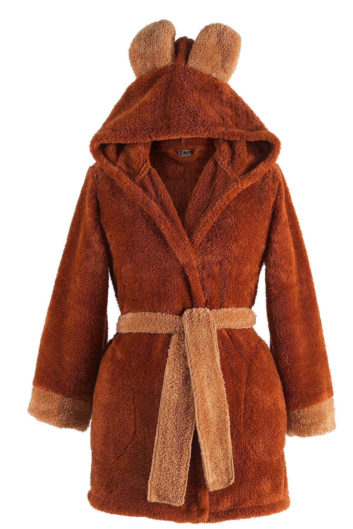 Fleece | Kapşonlu Wellsoft Peluş Sabahlık | Robdeşambr | Bornoz