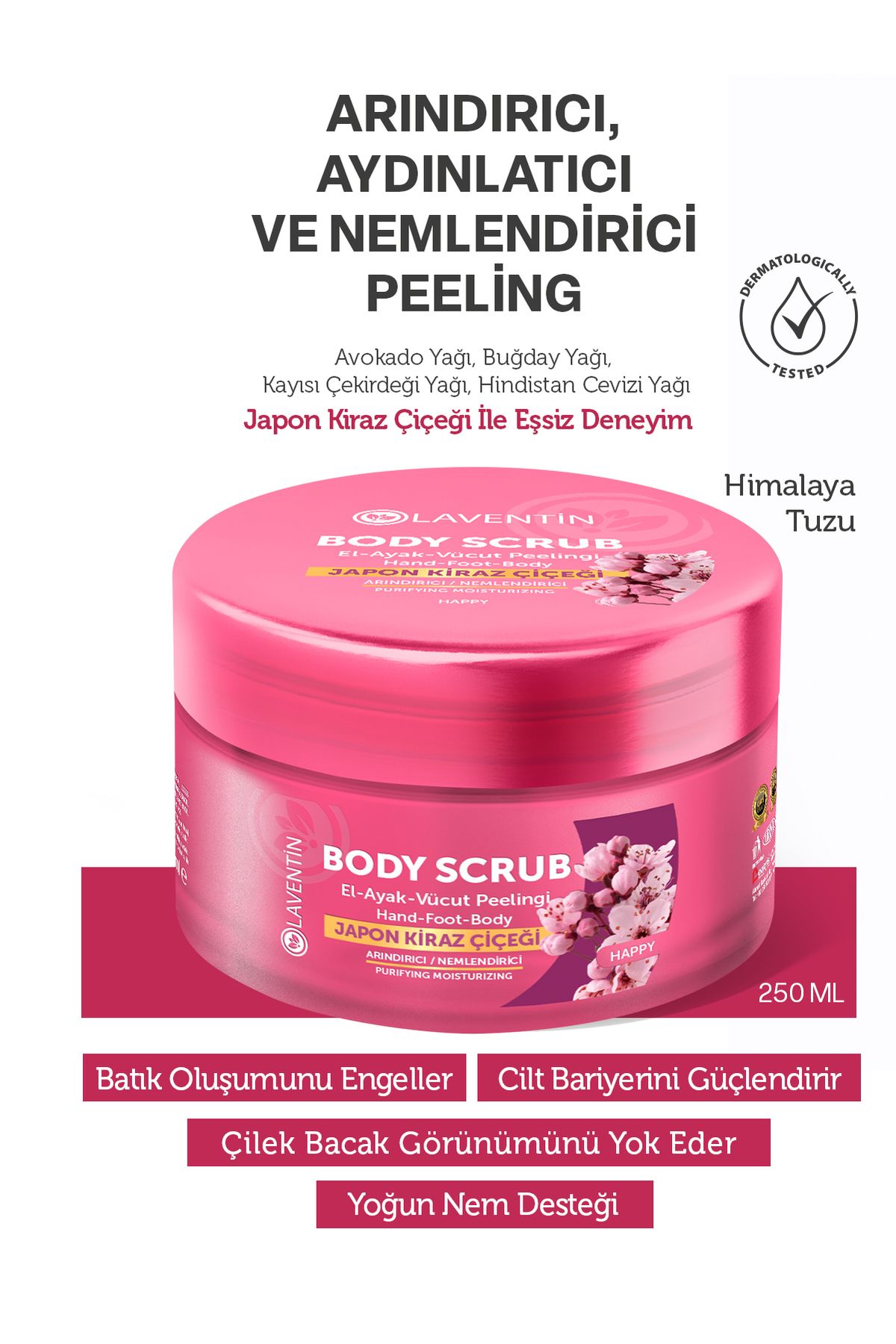 Besleyici, Arındırıcı Ve Nemlendirici Vücut Peelingi Japon Kiraz Çiçeği 250ml (happy)