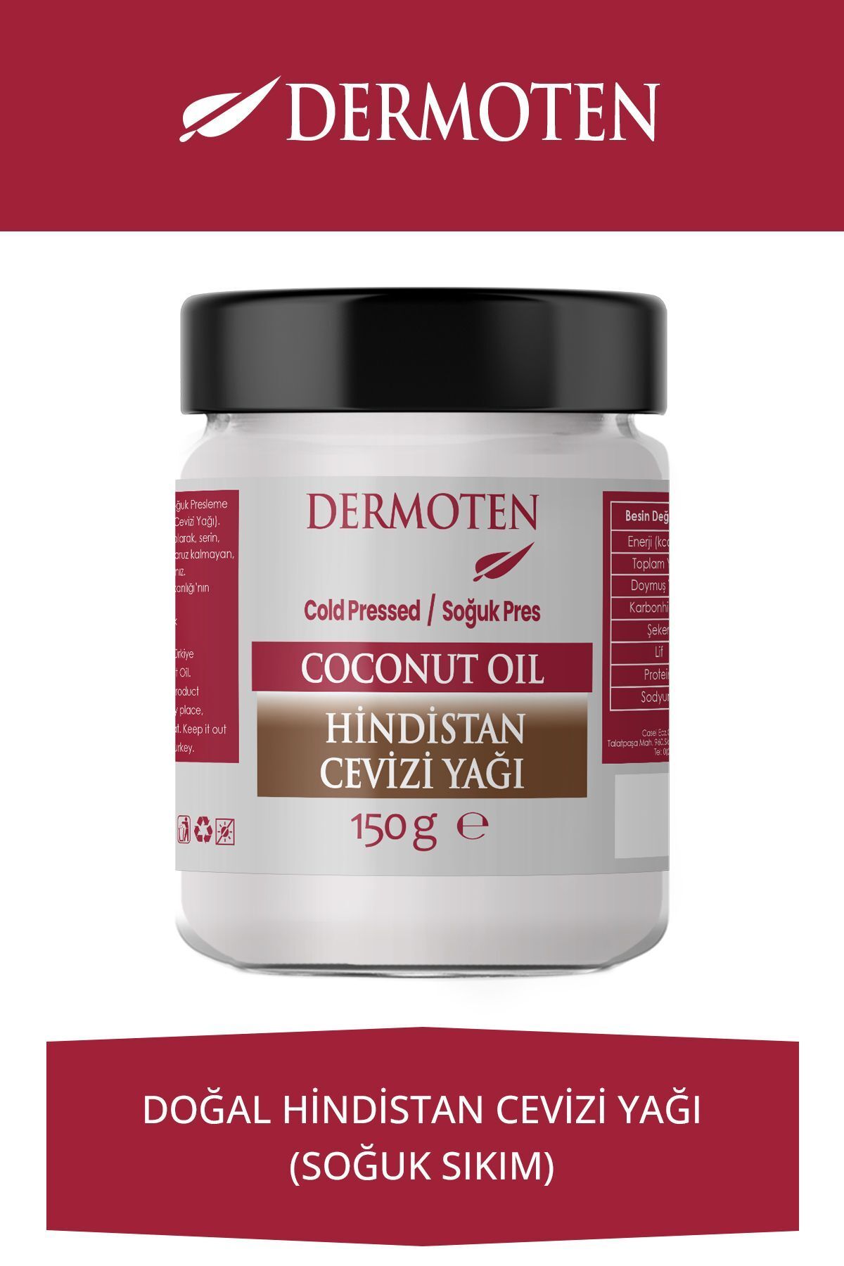 Hindistan Cevizi Yağı 150 gr (SOĞUK SIKIM)