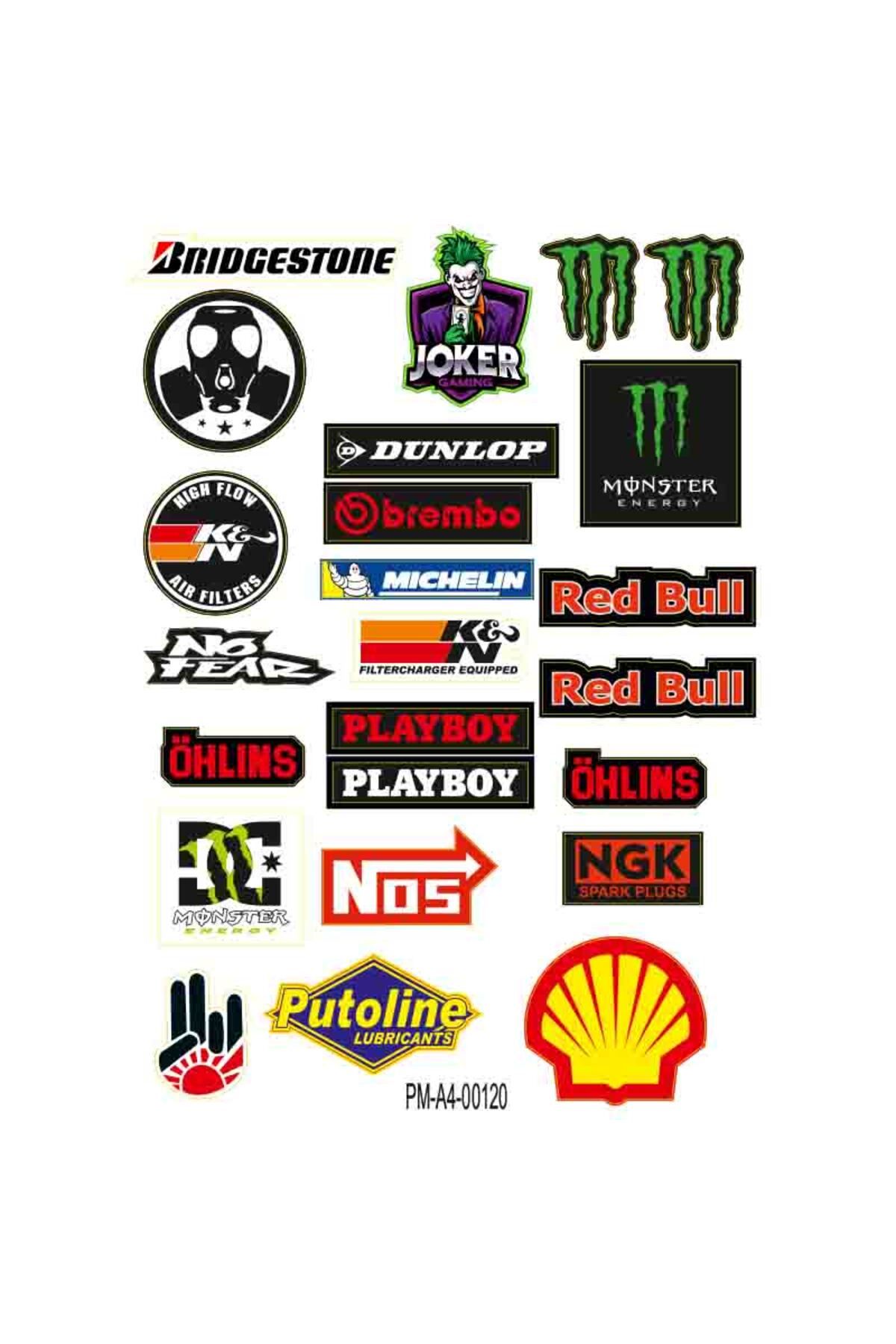 OTO MOTOSİKLET BİSİKLET EKİPMAN KASK MOTORSİKLET GRENAJ STİCKER SETİ 2
