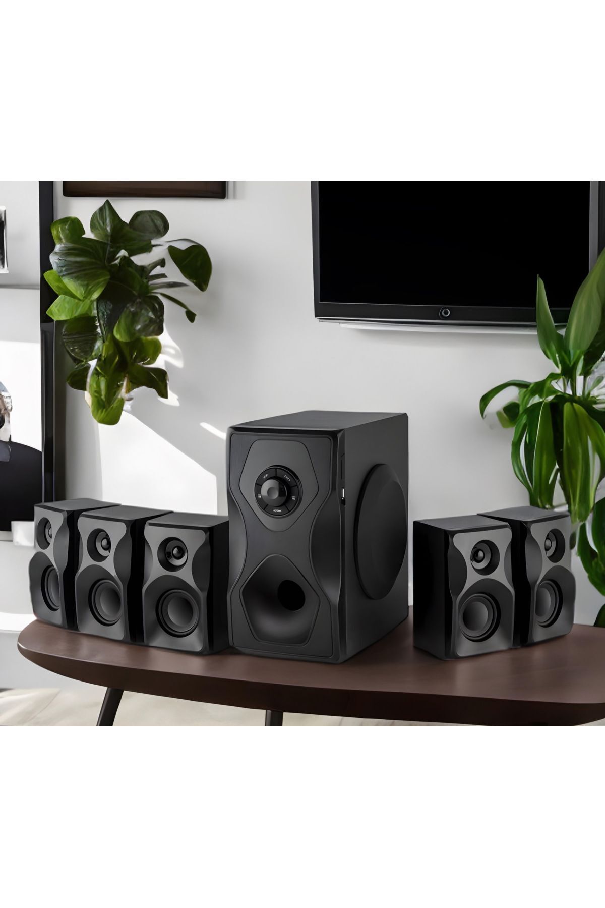 95 Watt RMS Yüksek Verimli Dijital Ekran 5+1 Ev Sinema Ses Sistemi Bluetooth/SD Kart/USB/Radyo