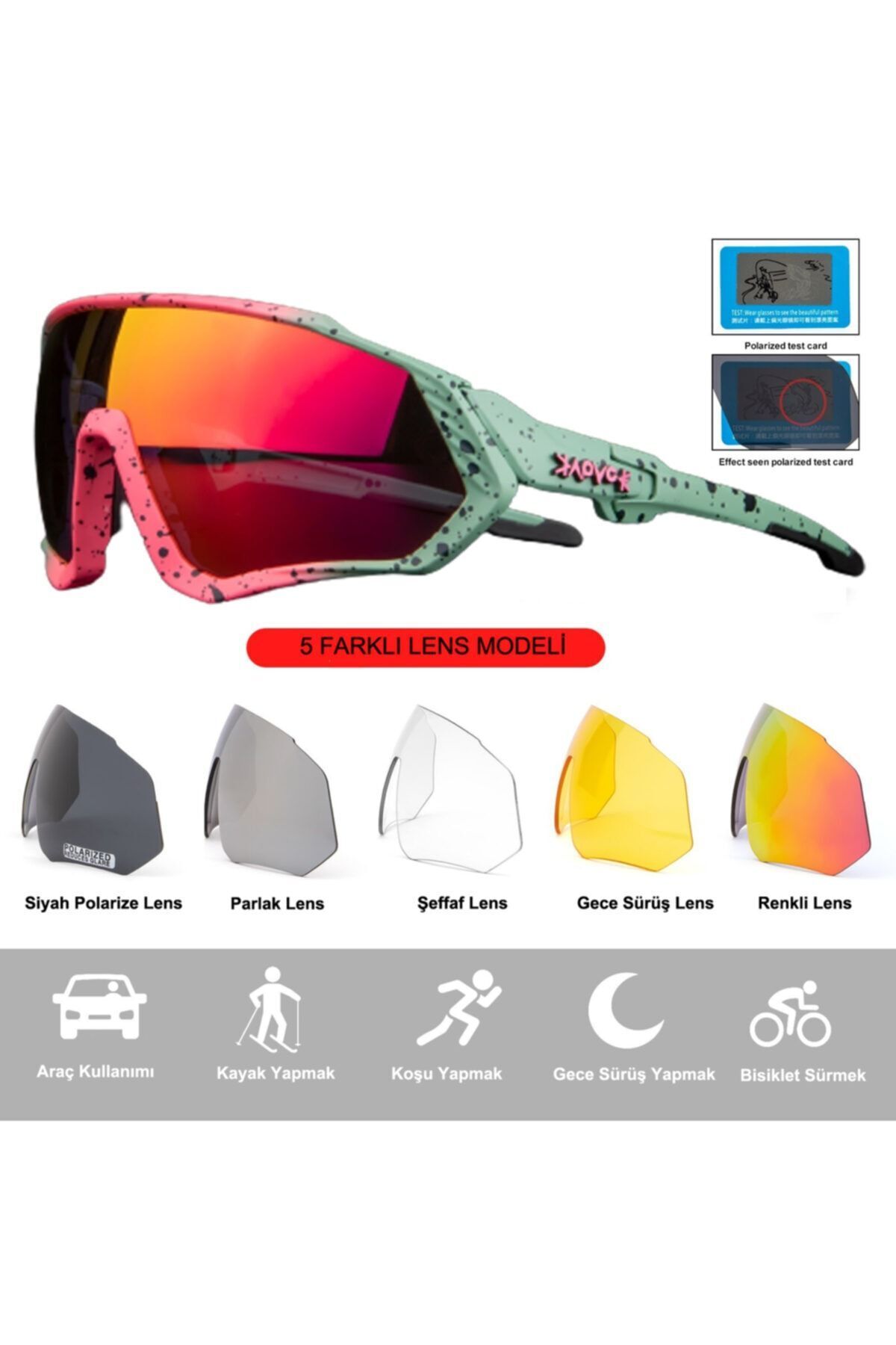 Storm Değişebilir 5 Lens Mtb Polarize Bisiklet Spor Dağ Kayak Gözlüğü