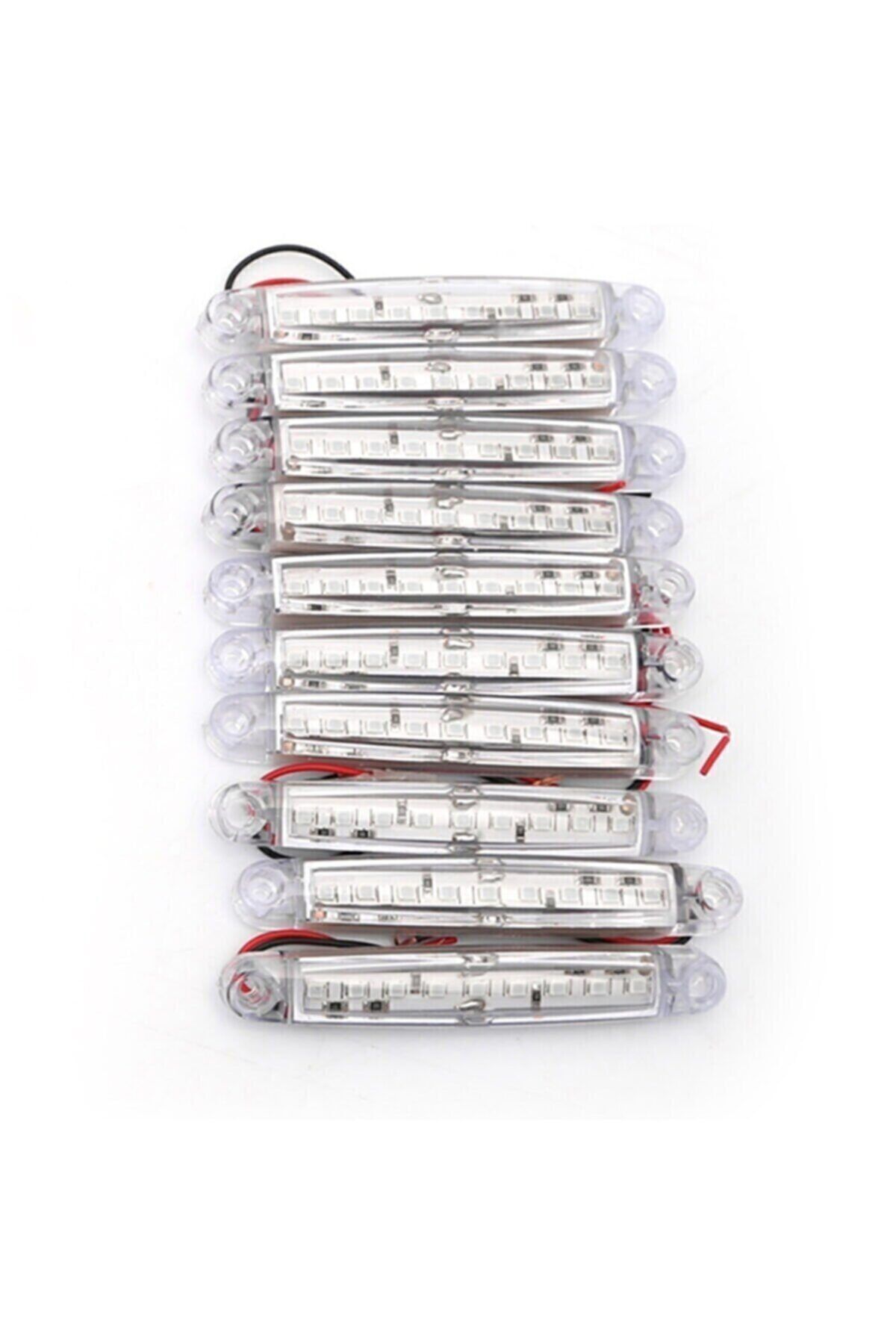 10 Adet Beyaz 9 Ledli Parmak Led Lamba 12v-24v