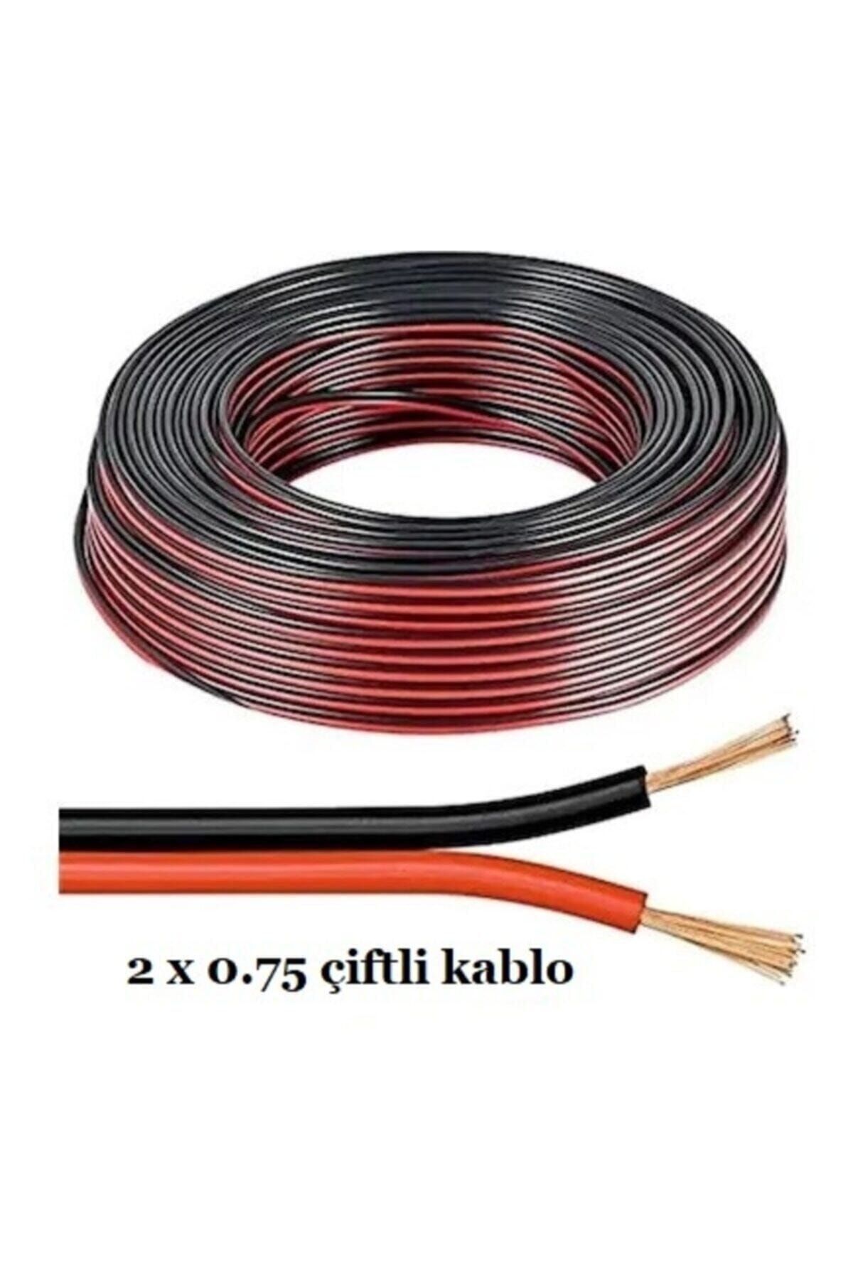 Çiftli Kablo Tesisat Hoparlör Kablosu 2 X 0.75 Elektrik Kablosu 5 Metre Fiyatıdır