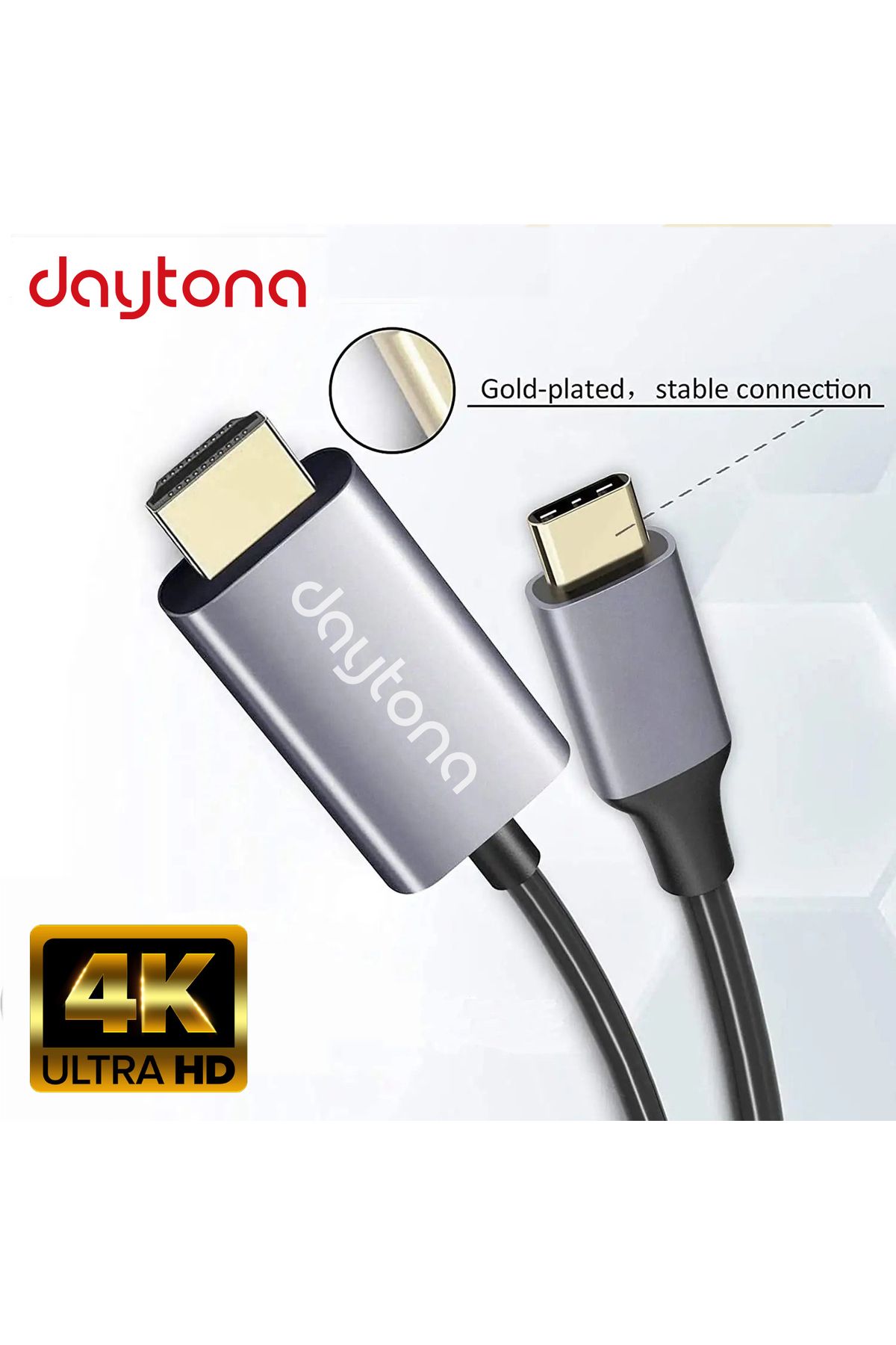 Ch-01 Type-c To 4k Ultra Full Hd Hdmı Usb-c Tak Çalıştır Görüntü Aktarım Kablosu-2m