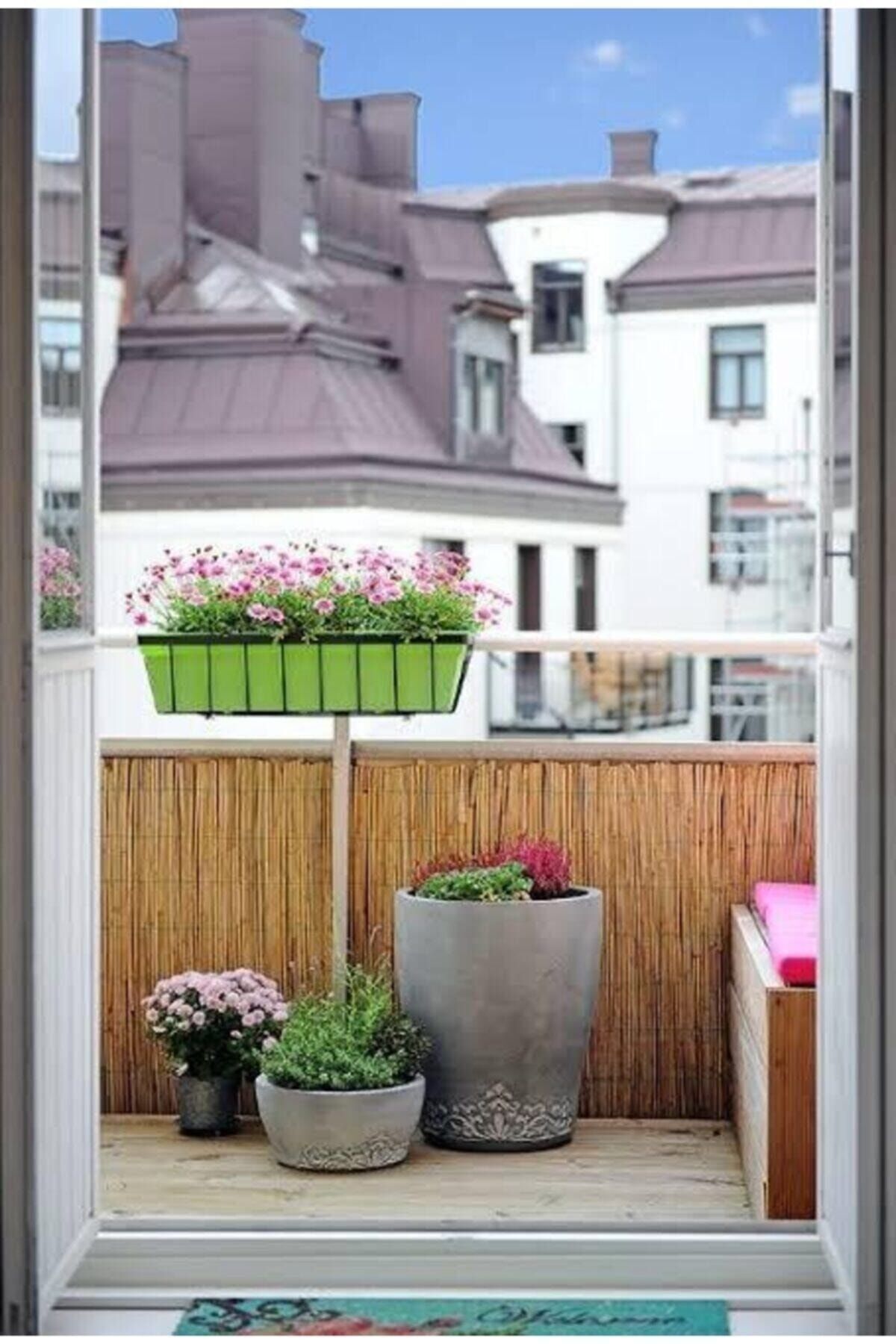 Bambu Bahçe Çiti Bambu Balkon Çiti 1 Metre X 3 Metre Balkon Çiti Gölgelik Doğal Kamış Hasır