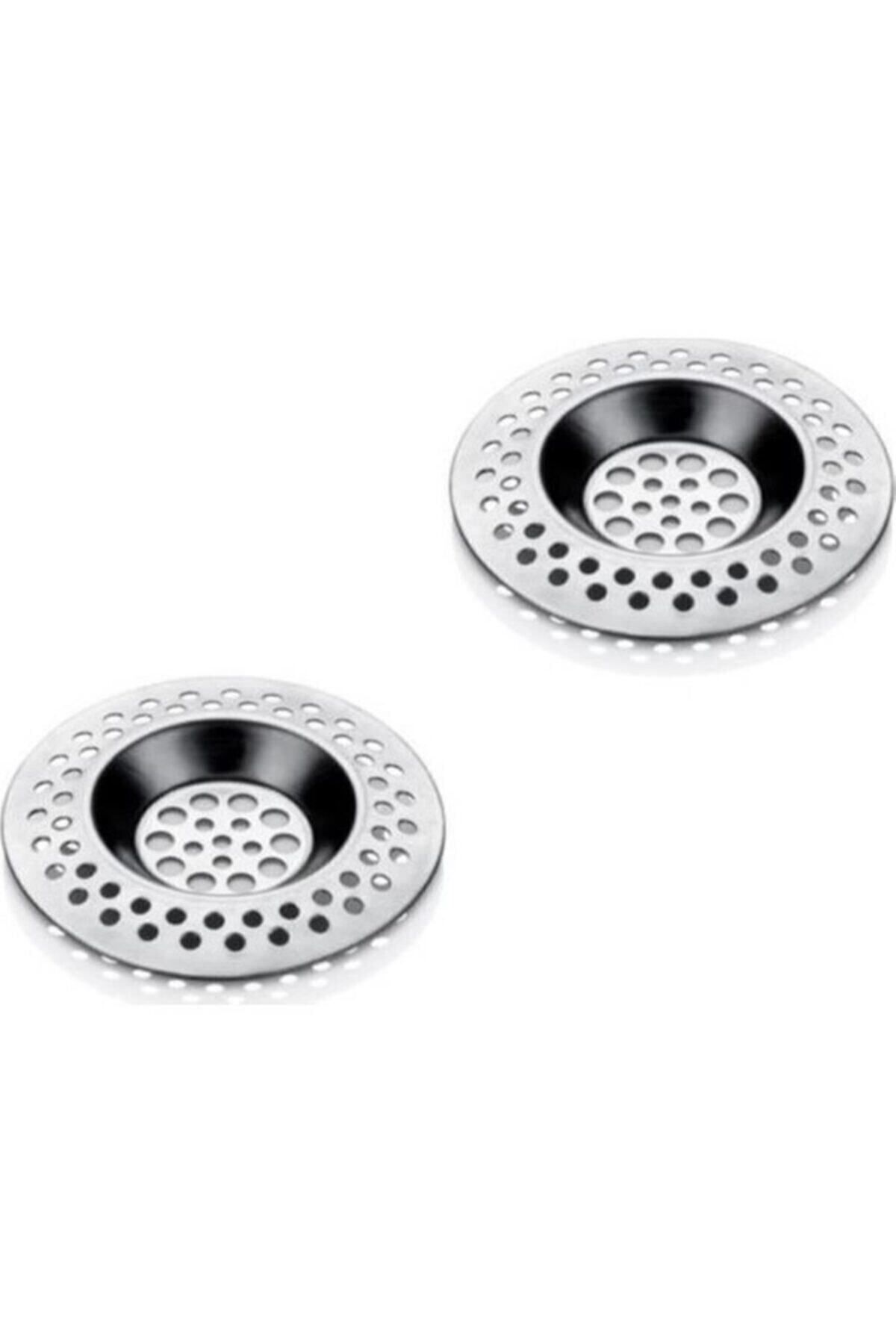 Paslanmaz Metal 2'li Yuvarlak Mutfak Lavabo Içi Gider Süzgeci, Banyo Evye Deliği Çöp Tıkacı