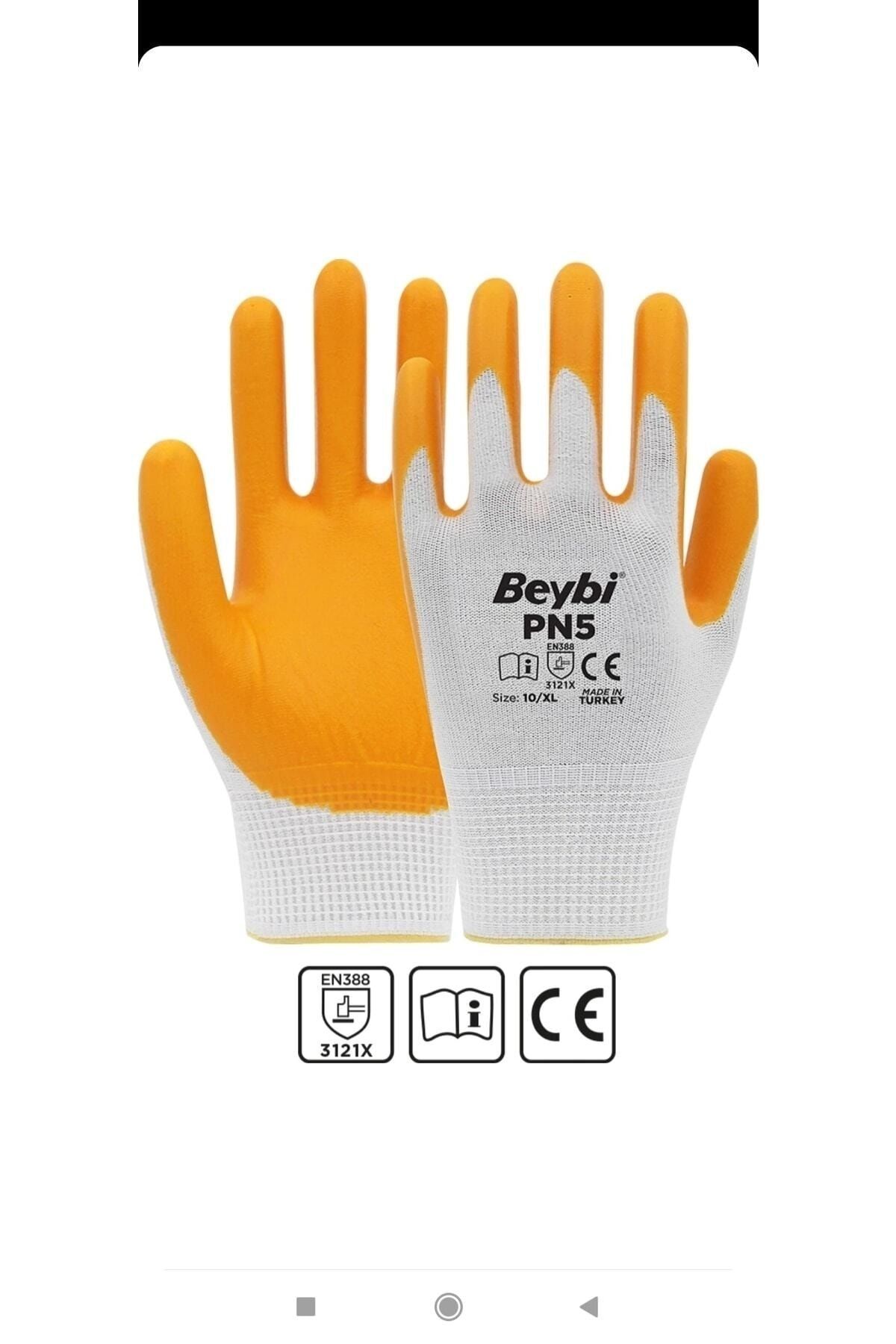 Elora Nitril Pmk Örme Beyaz/sarı 12li Paket