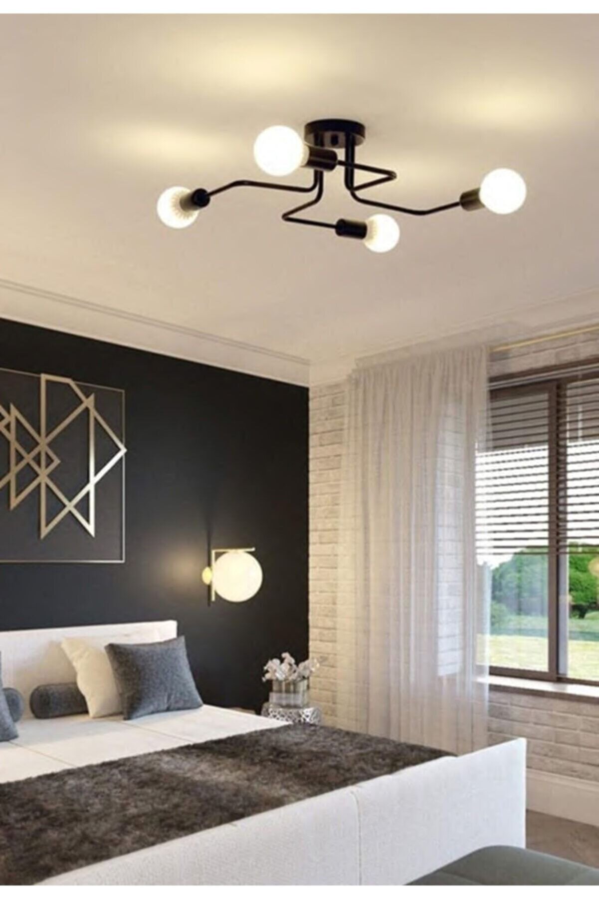 Retro Akrep Modern 4'lü Plafonyer Tavana Monte Avize