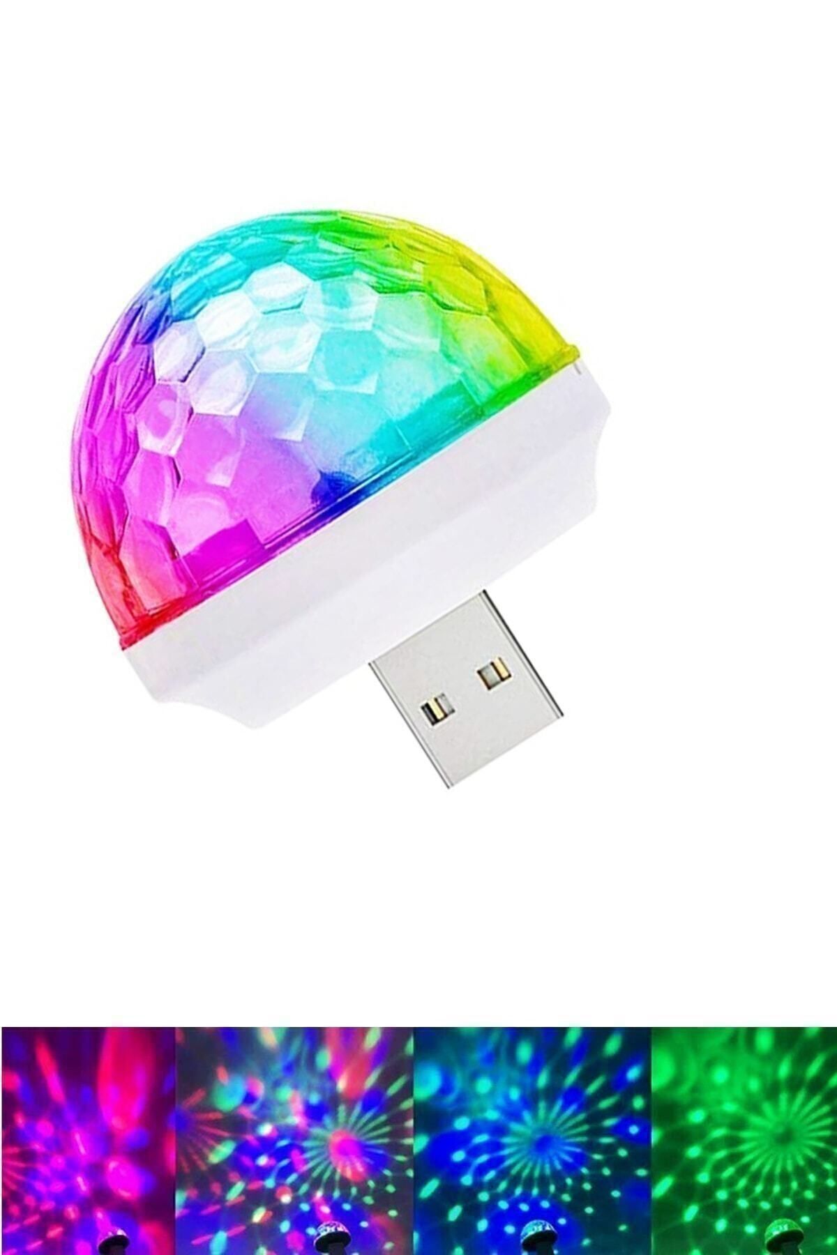 Araç Içi Sese Duyarlı Mini Disko Topu Led Usb'li -telefon Uyumlu