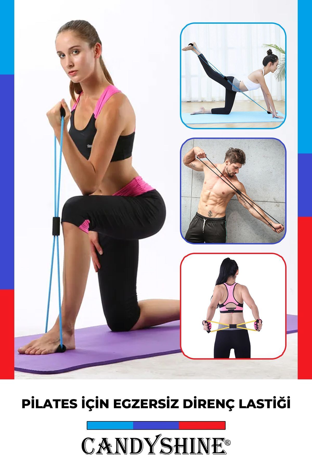 Pilates Egzersiz Bandı Aerobik Yoga Ayak Kol Direnç Lastiği