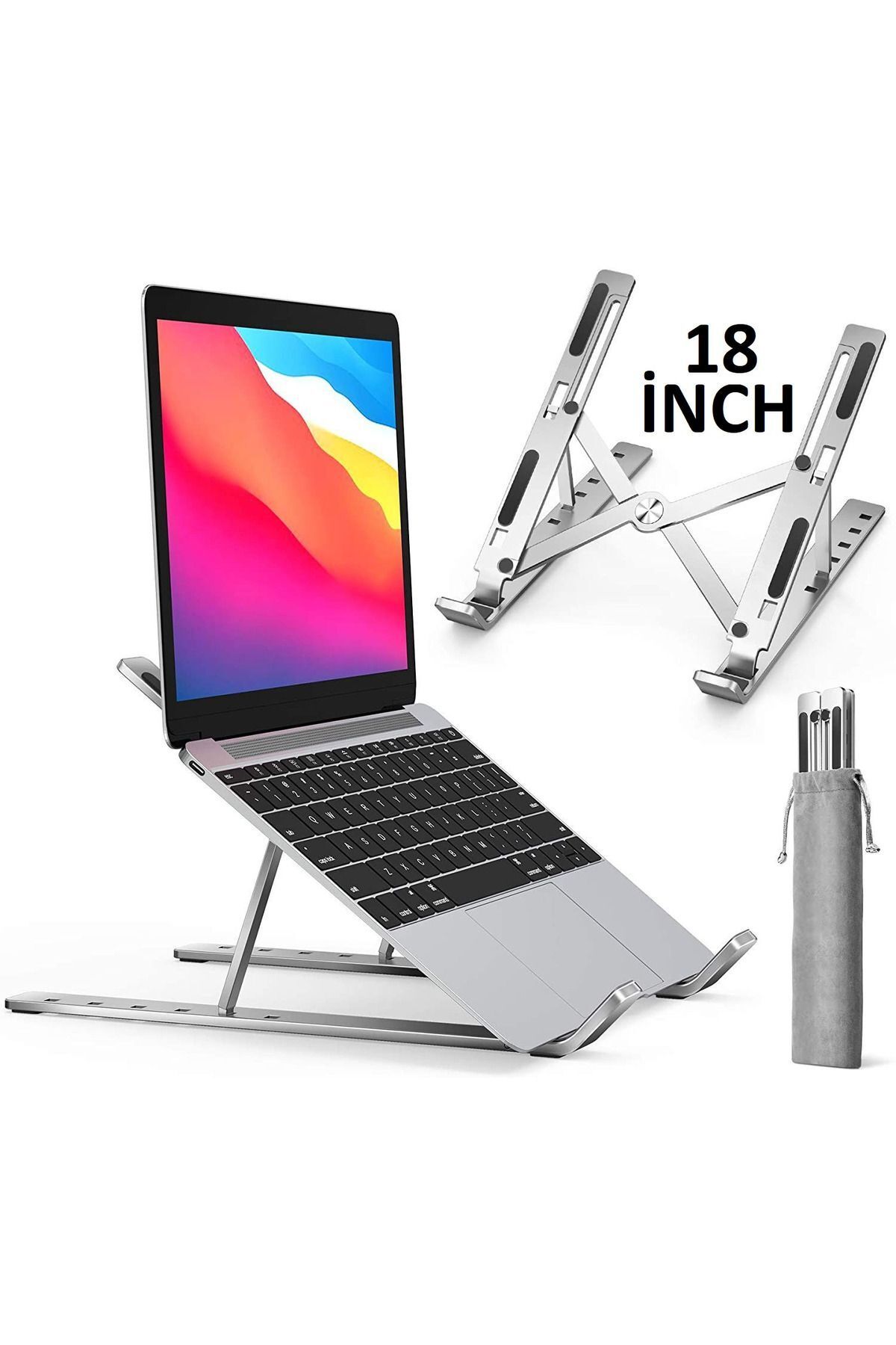 Alüminyum Ayarlı Laptop Macbook Uyumlu Notebook Yükseltici Tutucu Stand