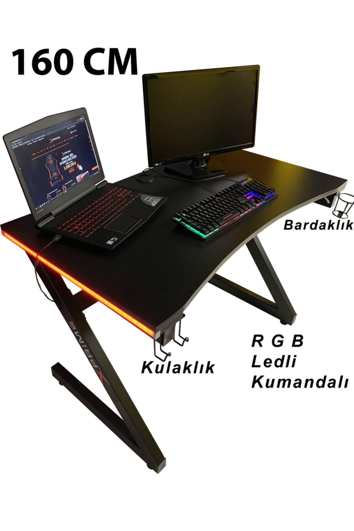 Markus Rgb Ledli Oyuncu Masası 160 Cm