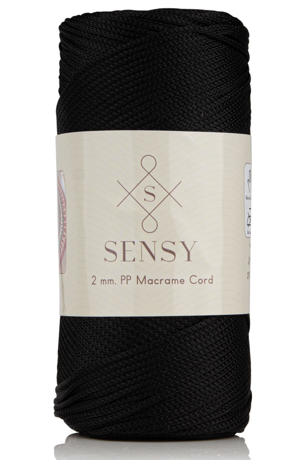 2 Mm - 200 gr Polyester Makrome Ipi Siyah 230 M Polyester Makrome Ip Supla Ip Ve Çanta Ipliği