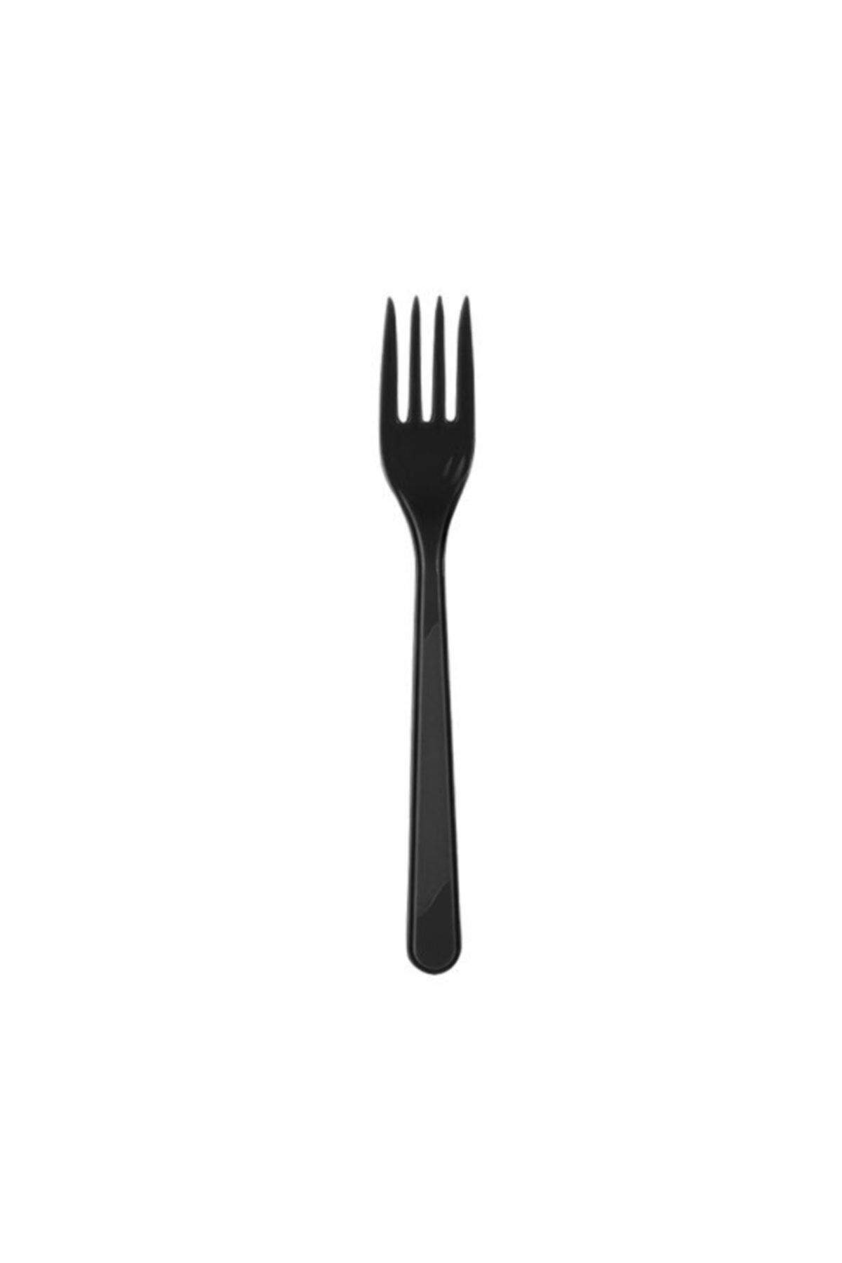 Siyah Plastik Çatal ( 100 Adet )