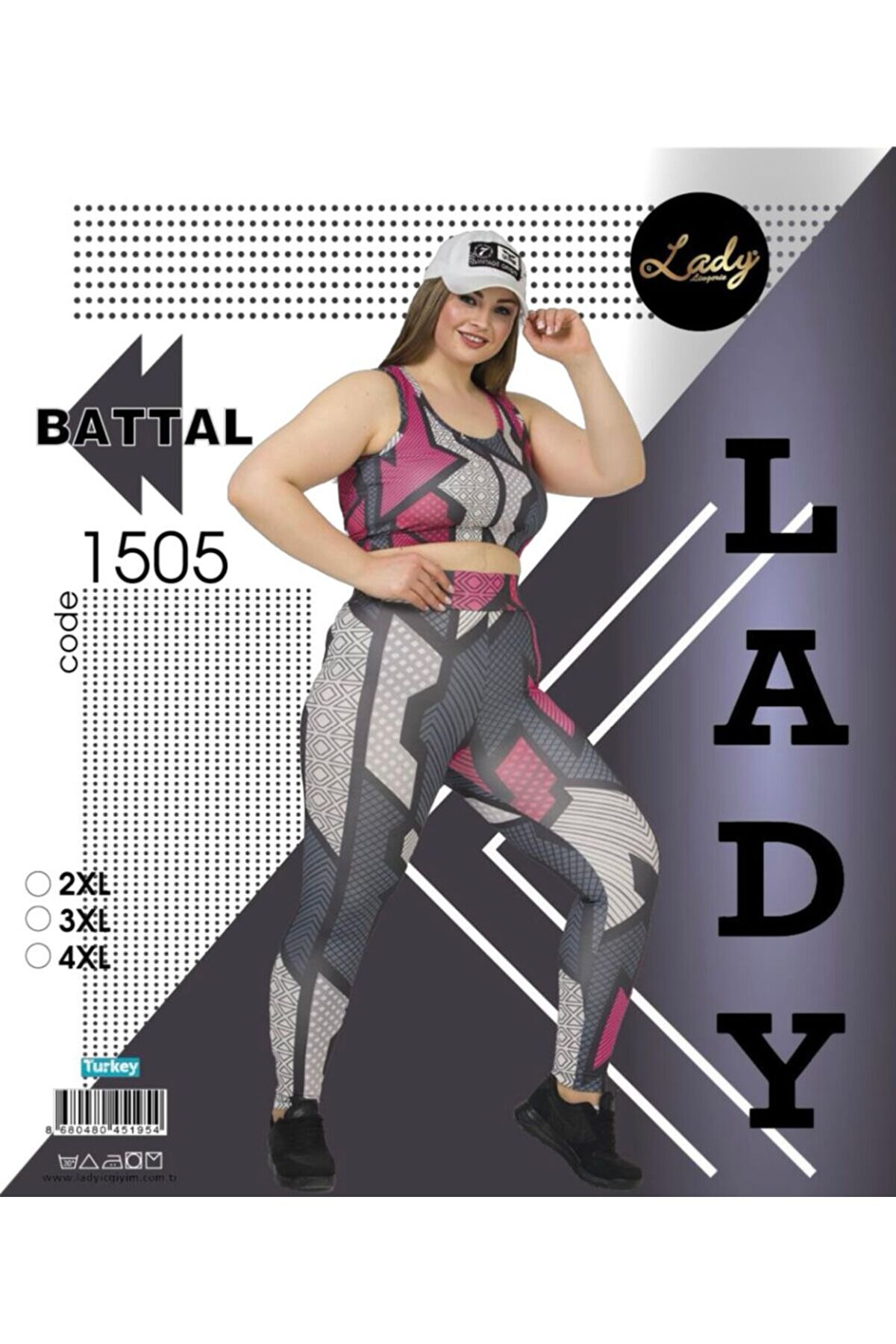 Lady Büyük Beden Fitness Tayt Crop Sporcu Takımı