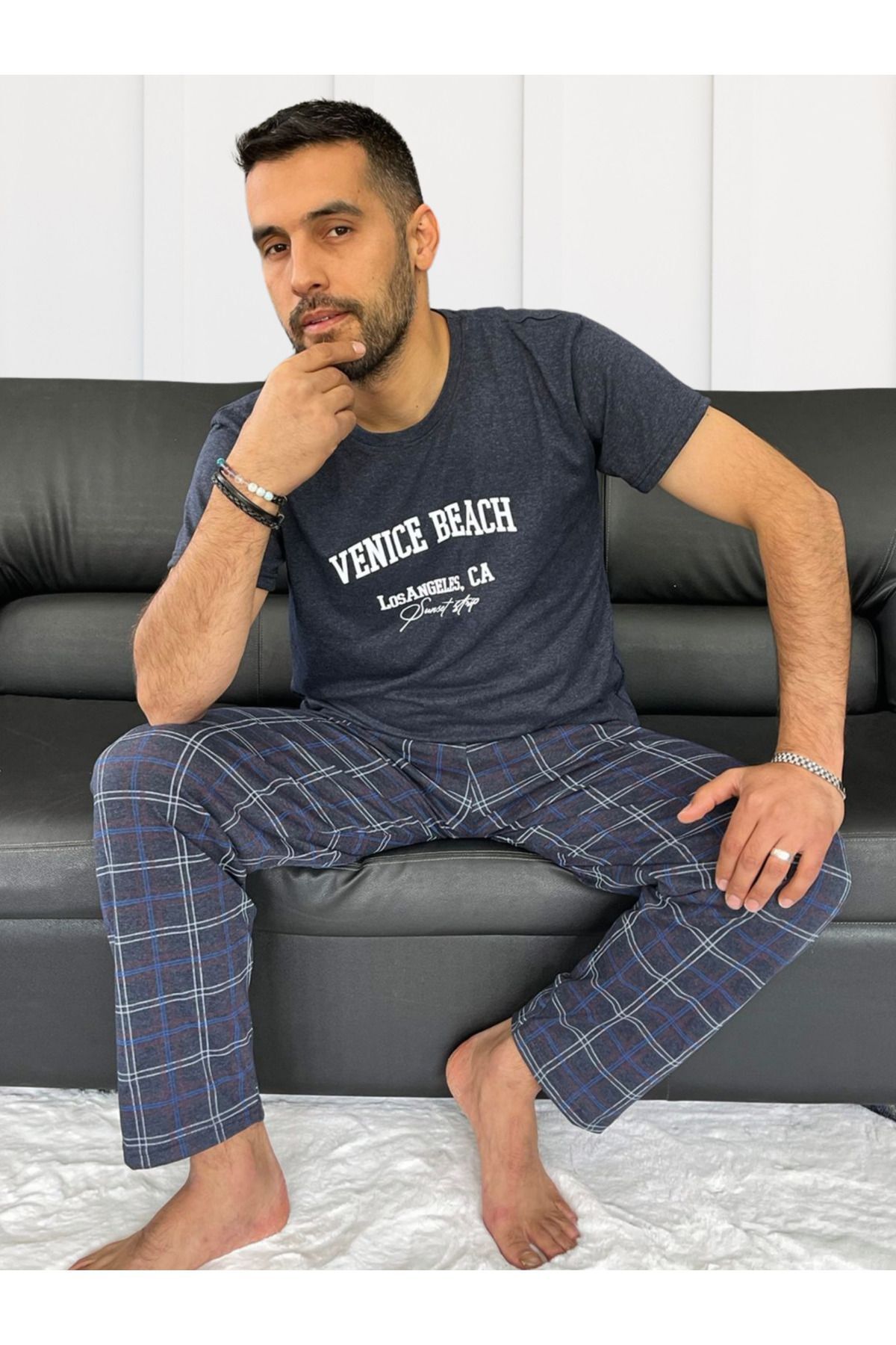 Erkek Kısa Kol Pijama Takımı-Babalar Günü Hediyesi