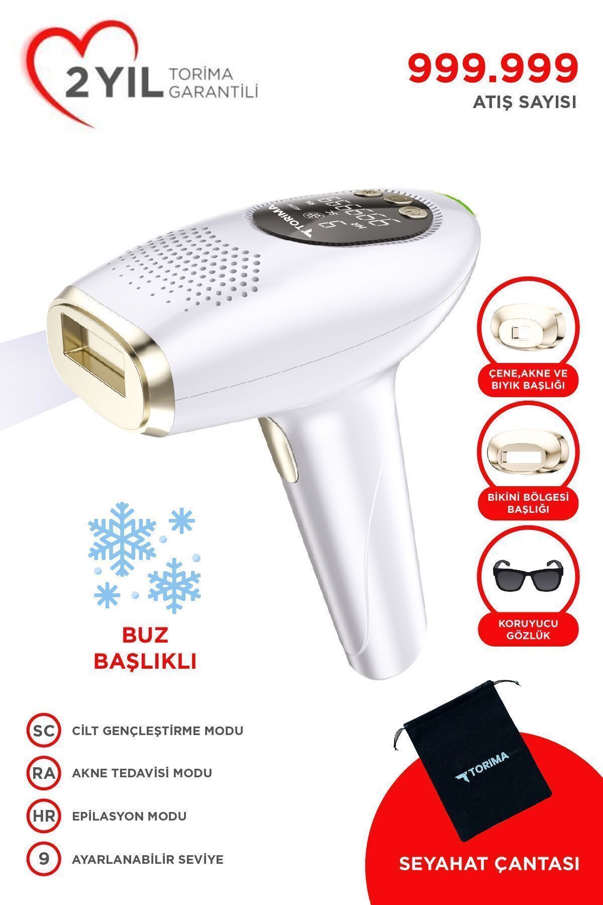 Ipl Buz Lazer Epilasyon 999.999 Atım Otomatik/manuel Dokunmatik Ekran Ağrısız Vücut Cihazı