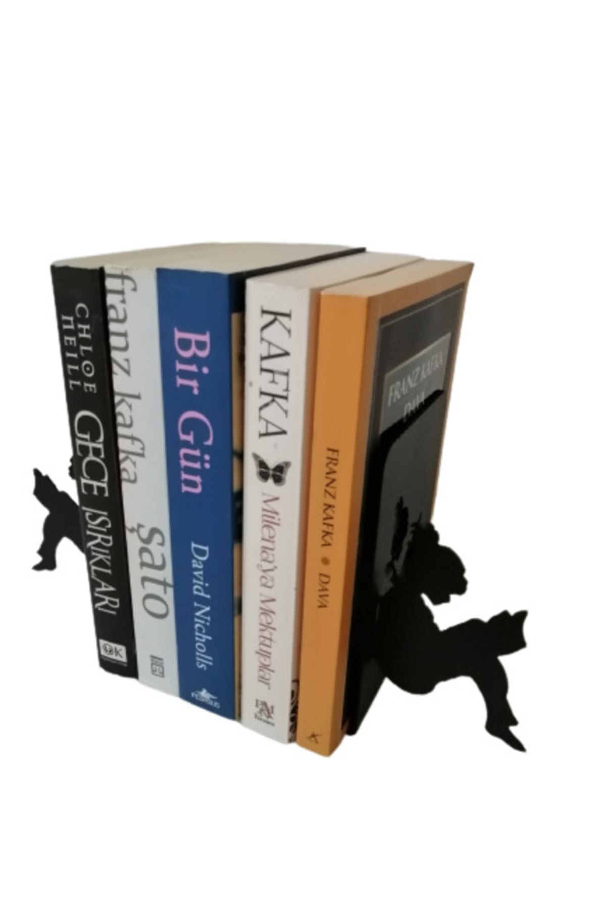 Dekoratif Kitap Okuyan Kız Figürlü Metal Kitap Tutucu 2'li Paket (KİTAP AYRACI HEDİYELİ) Mk1s