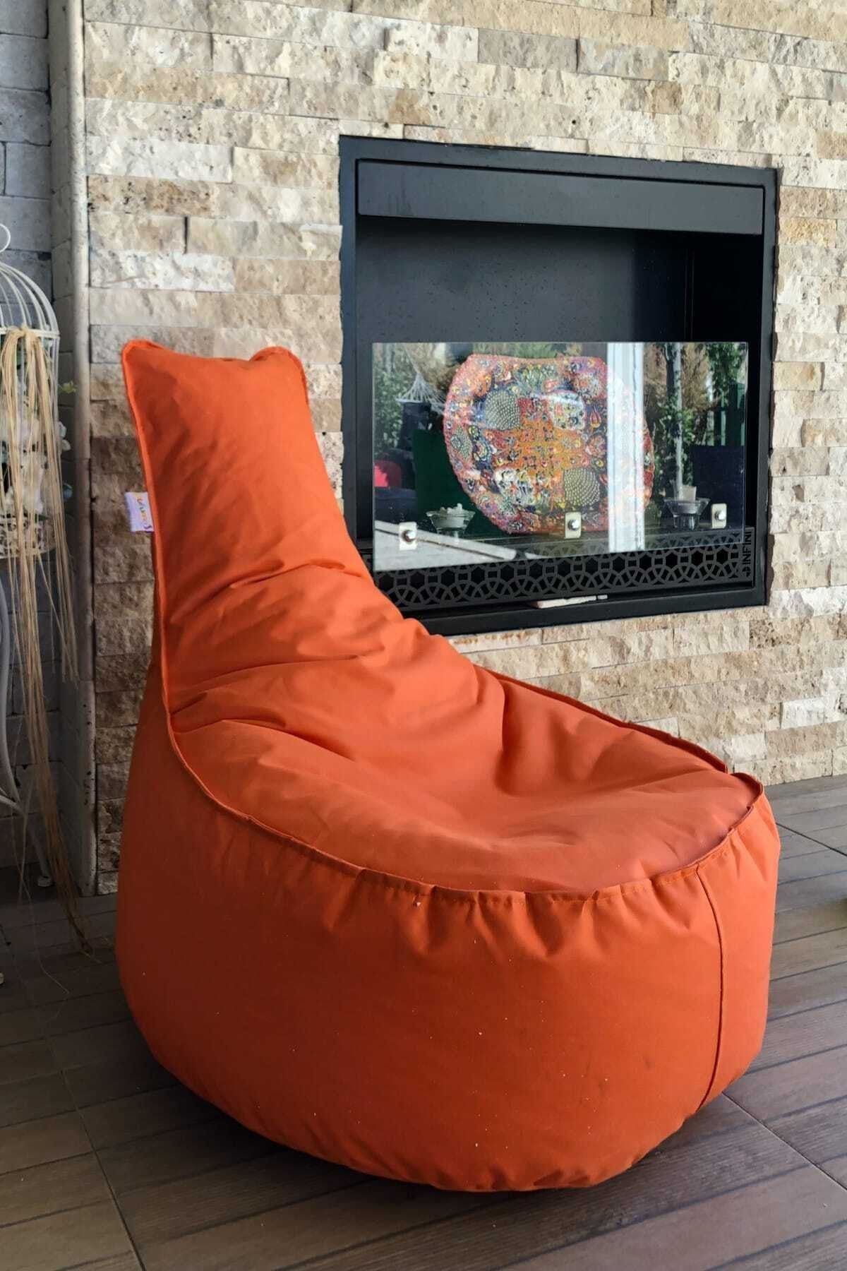 Kumaş Aktif Armut Koltuk Turuncu ( Orta Boy ) Modern Country Turuncu 70*40*55 Cm