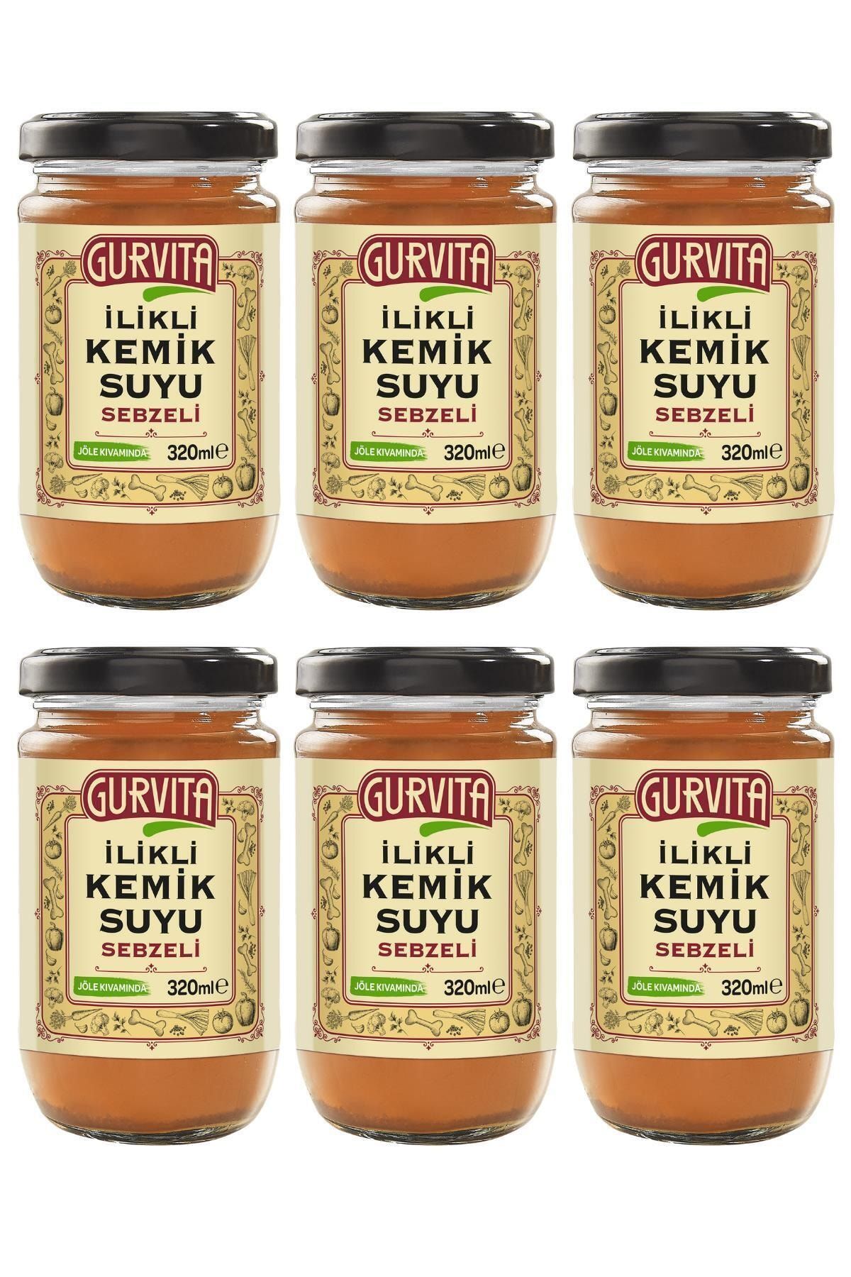 Jöle Kıvamında Ilikli Kemik Suyu Sebzeli 320 ml 6' Lı