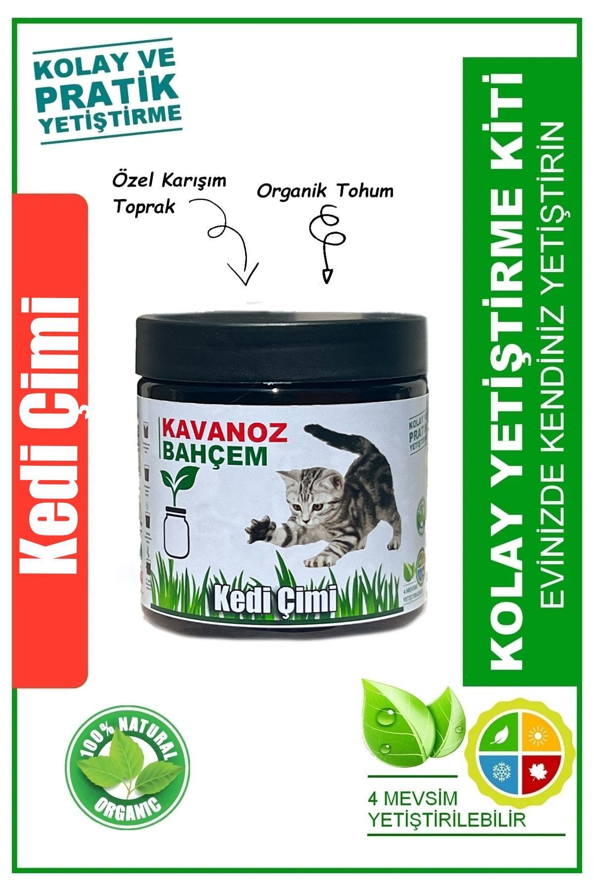 %100 Doğal Organik Kedi Çimi Çok Al Az Öde Kampanyalı Ürün