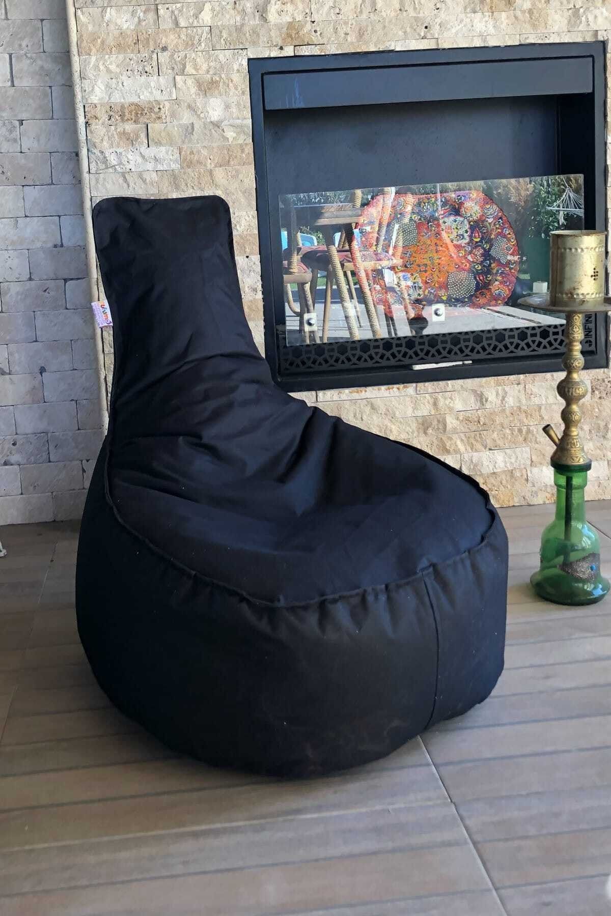 Kumaş Aktif Armut Koltuk Siyah ( Orta Boy ) Siyah Country Modern 70*40*55 Cm