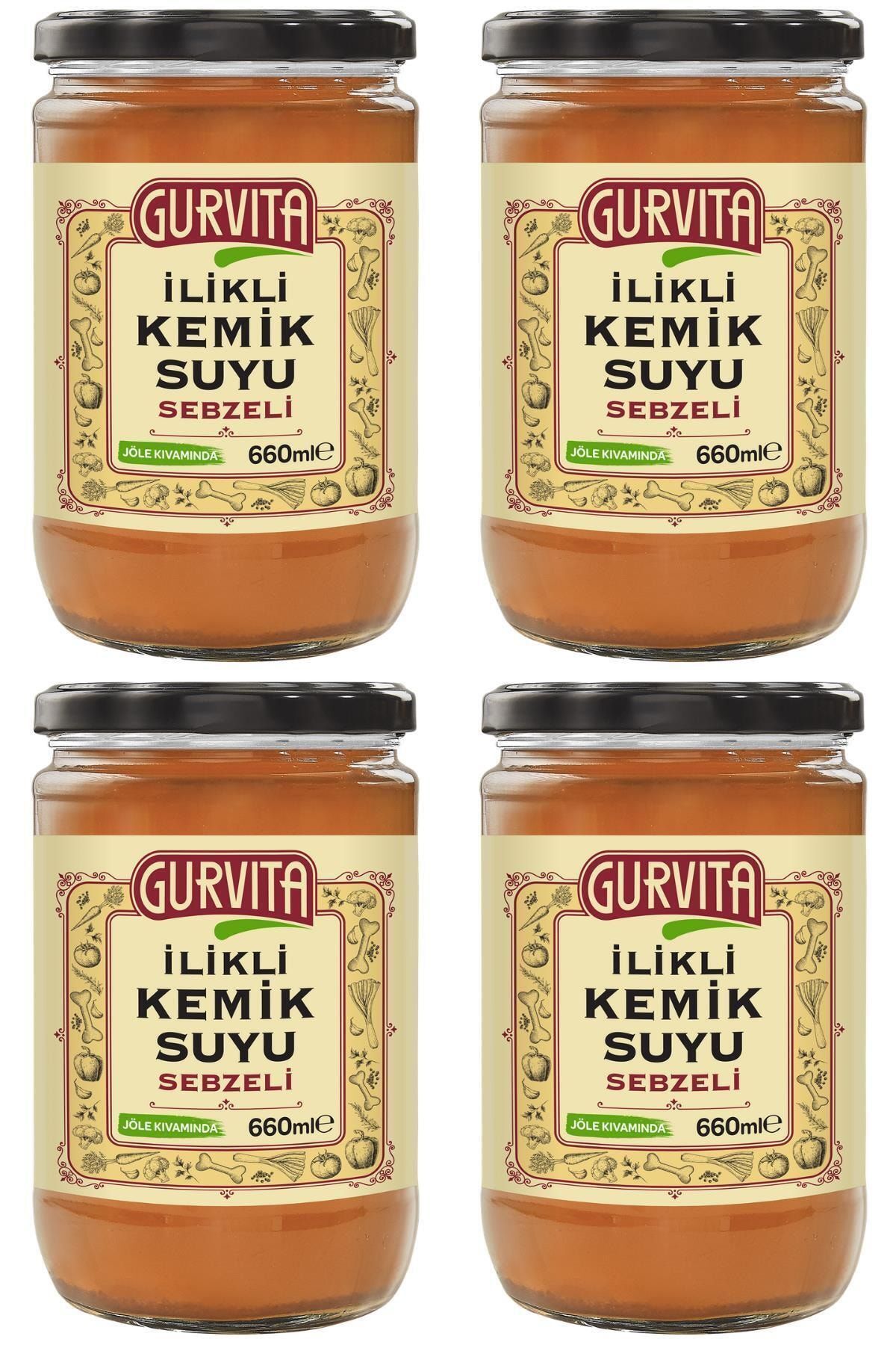 Jöle Kıvamında Ilikli Kemik Suyu Sebzeli 660 ml 4' Lü