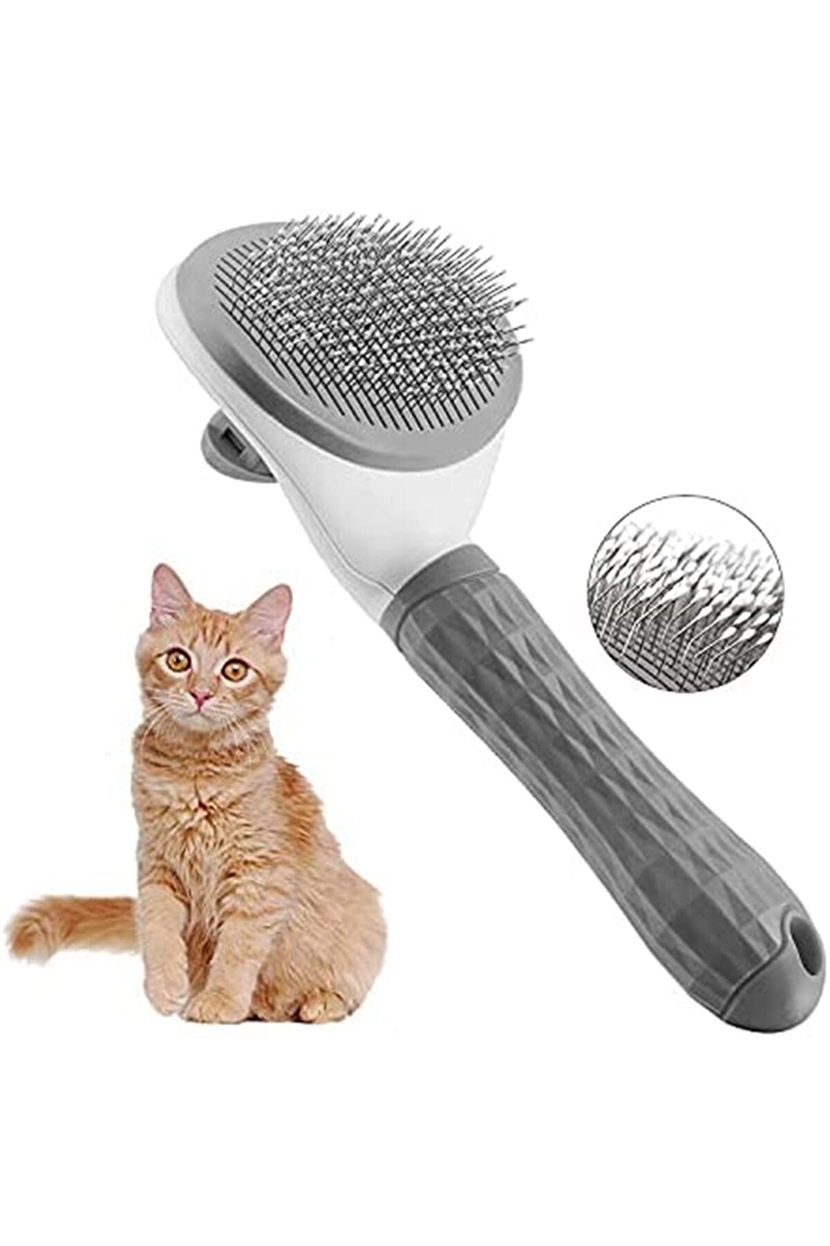 Otomatik Temizlenen Tuşlu Evcil Hayvan Fırçası Kedi Köpek Tüy Toplayıcı Tarak