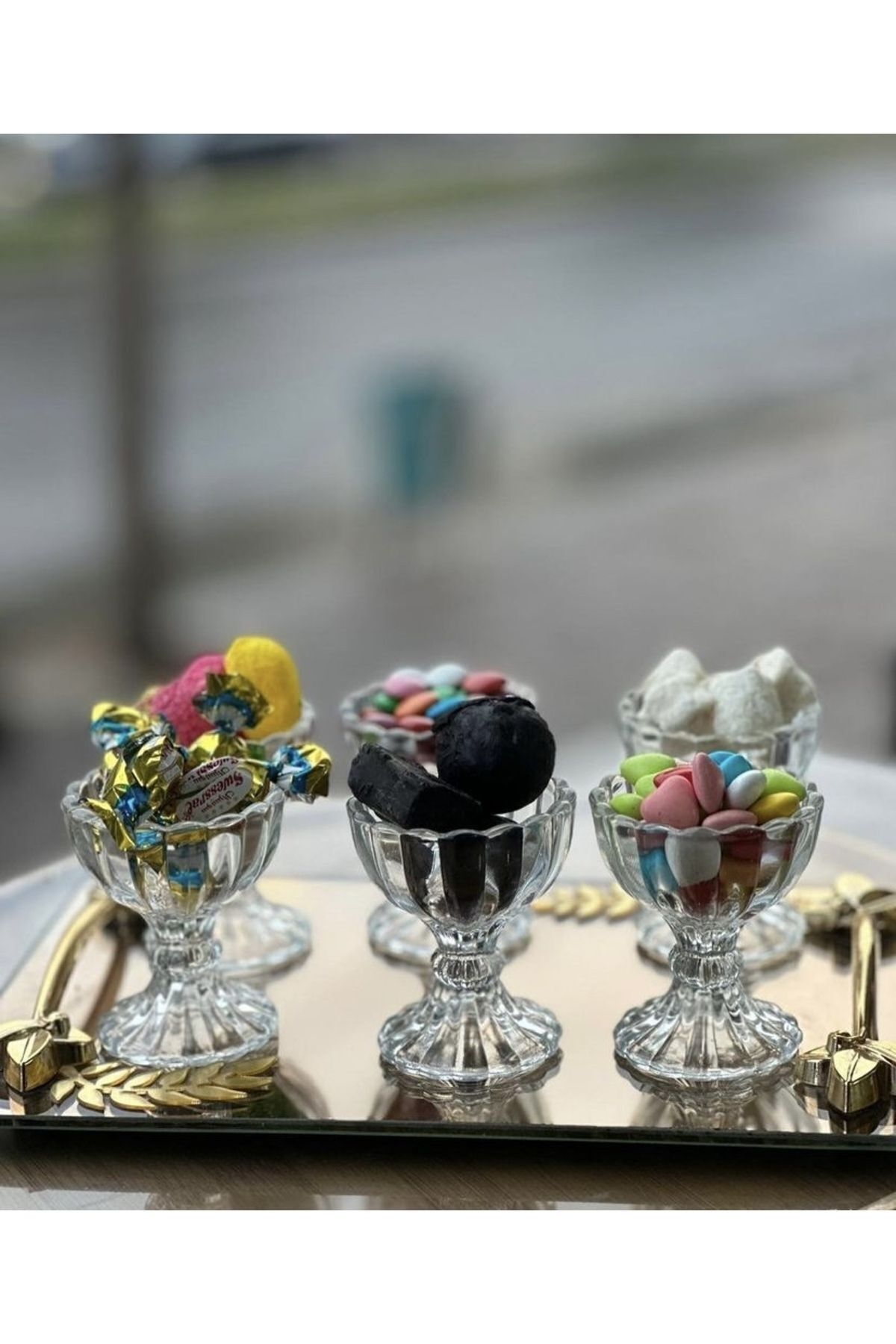 6 lı Ayaklı Mini Kahve Yanı Lokumluk Şekerlik İkramlık