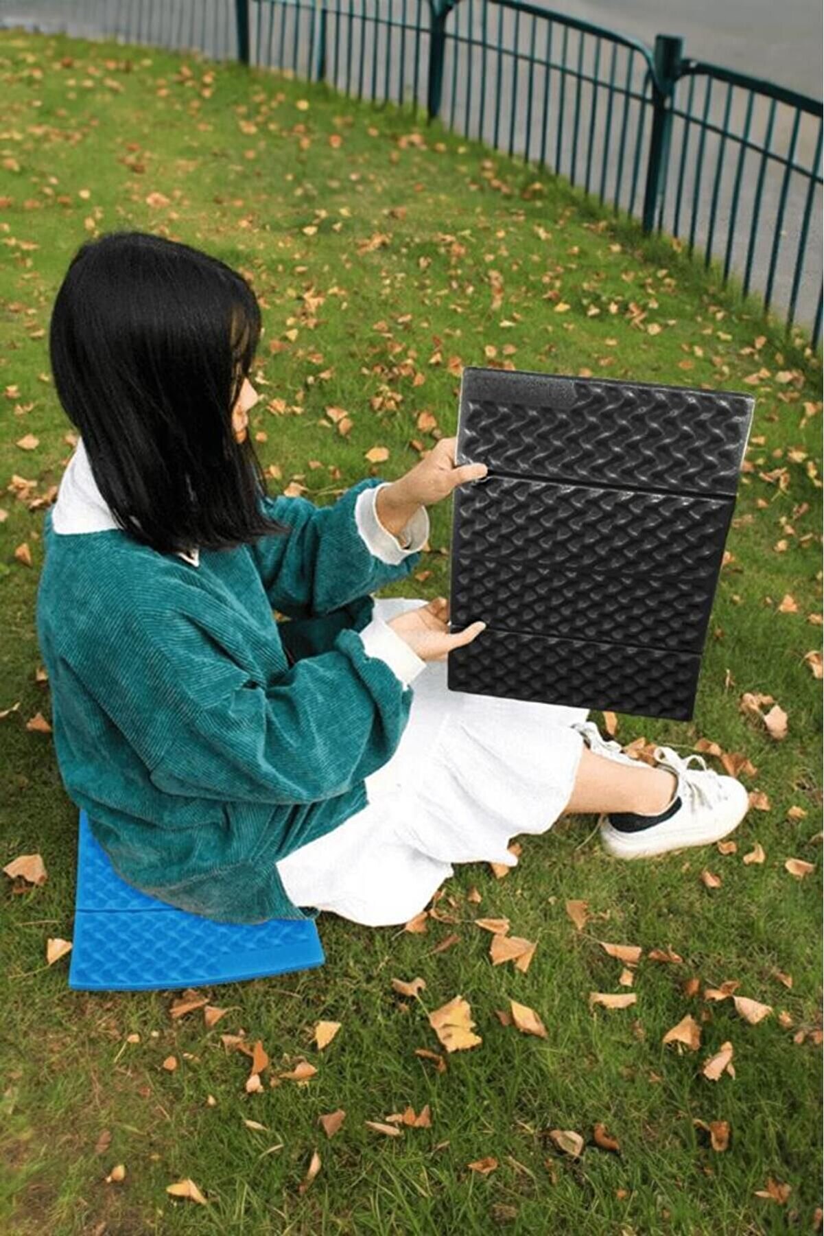 Kamp Minderi, Kamp Matı, Hafif Kamp Oturma Minderi, Katlanabilir Minder, Outdoor Minder, Siyah