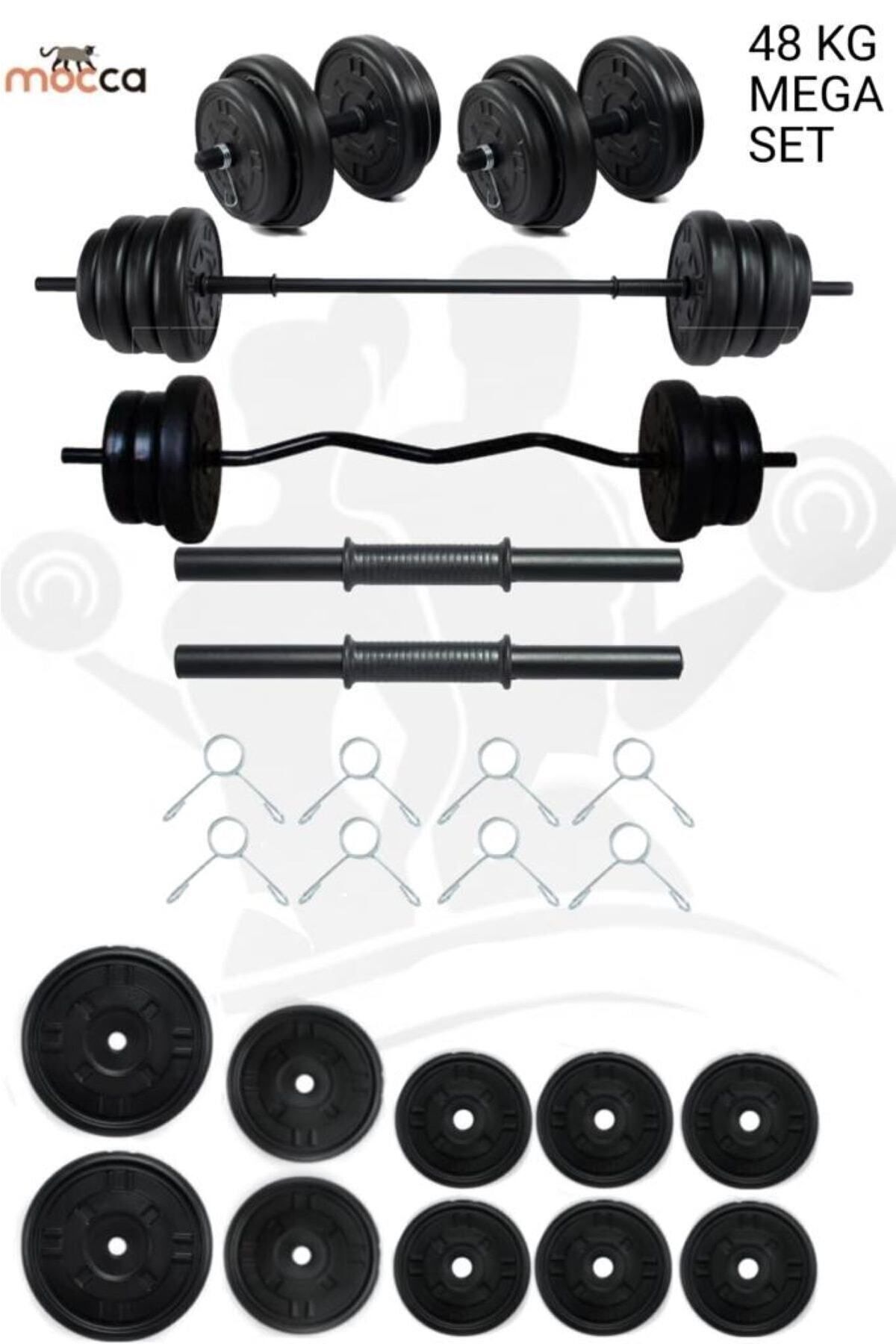 48 Kg Z-barlı Megaset Halter Seti Ve Dambıl Seti ,ağırlık Seti , Fitness Seti