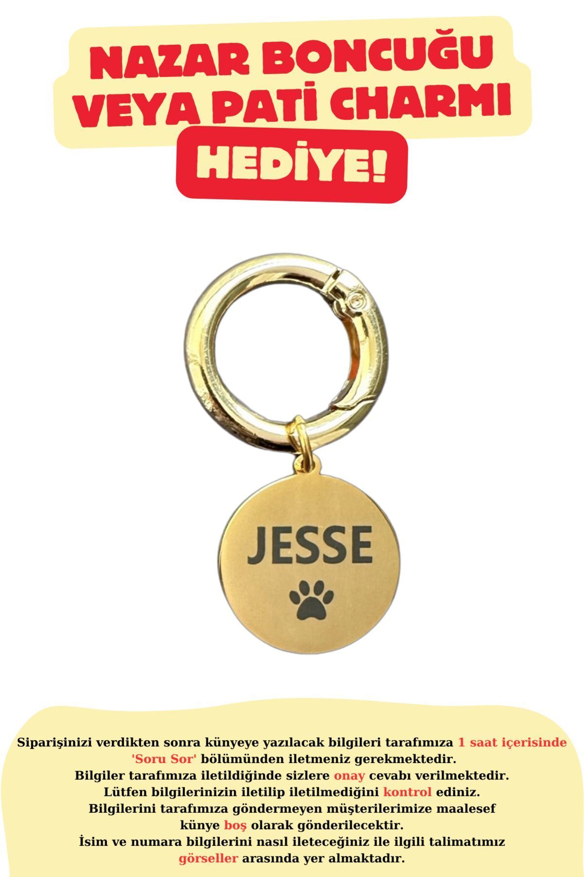 Isimli Çelik Kedi Köpek Künyesi ( Kendi Künyeni Tasarla )