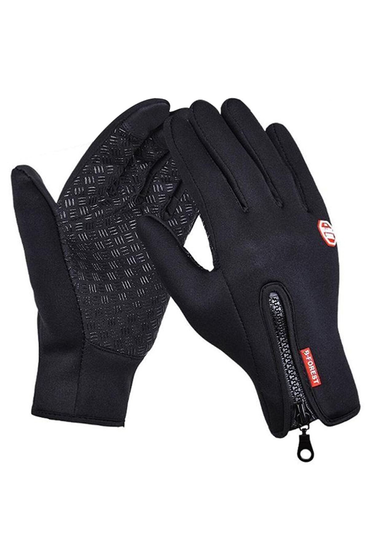 Universal Rüzgar Geçirmez Kaymaz Fermuarlı Dokunmatik Ekran Eldiveni