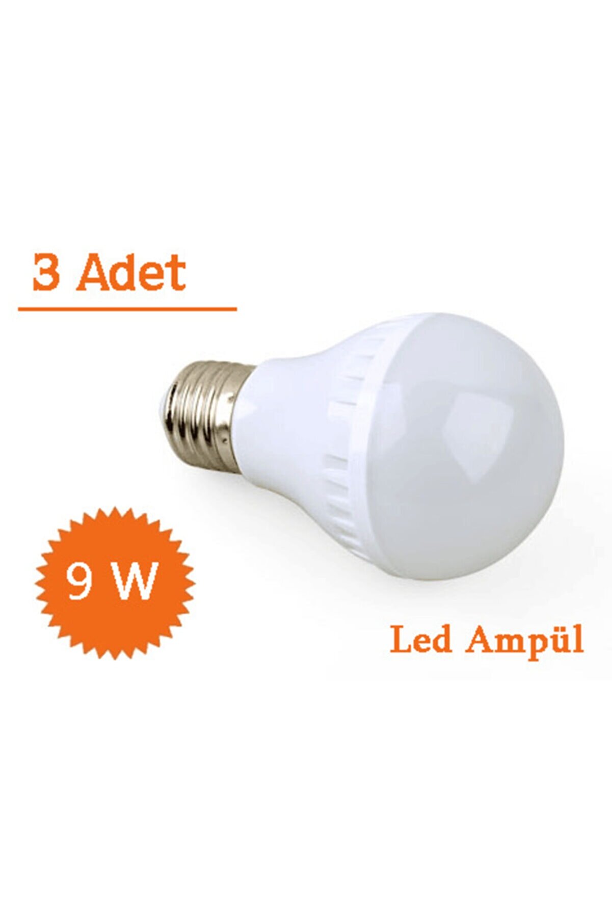 Banyo Mutfak Için 9w Enerji Tasarruflu Led Ampul ( 3 Adet )